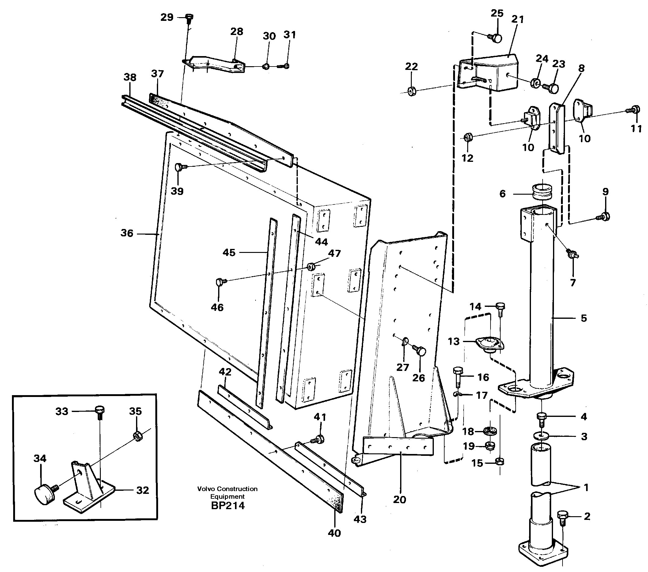 Схема запчастей Volvo A30C - 89725 Radiator mounting A30C