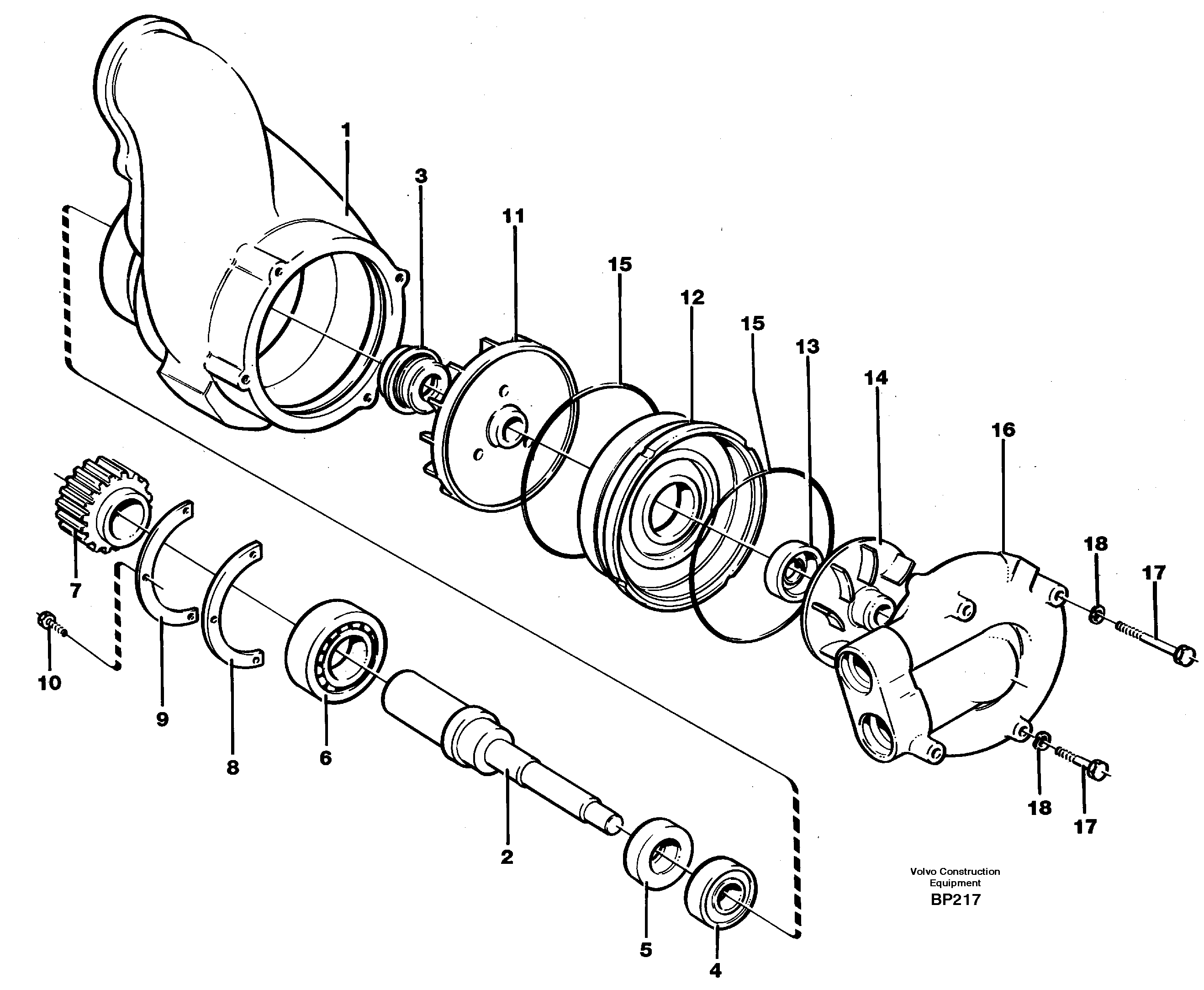 Схема запчастей Volvo A30C - 16365 Водяной насос A30C