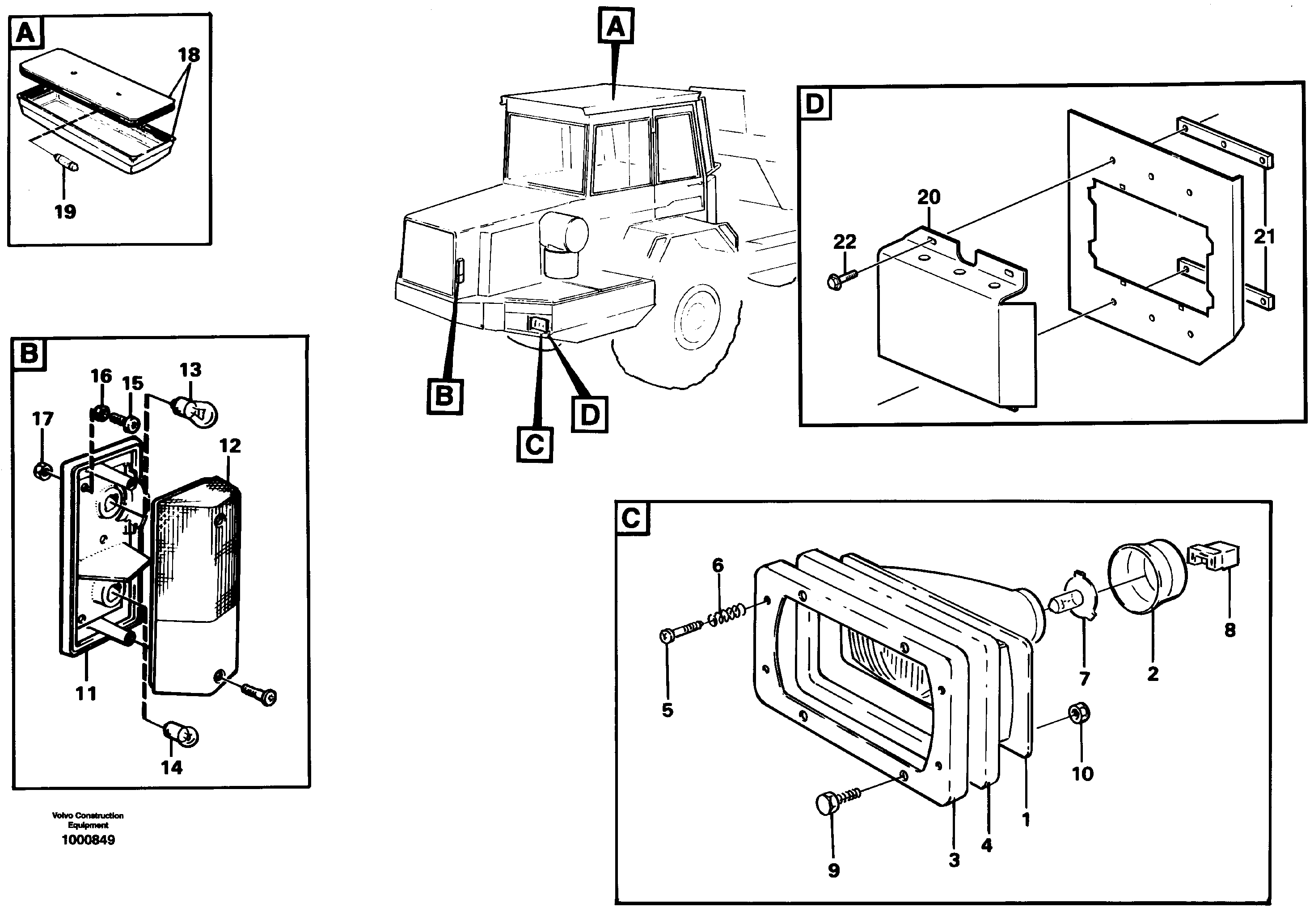 Схема запчастей Volvo A30C - 2442 Lighting, front A30C