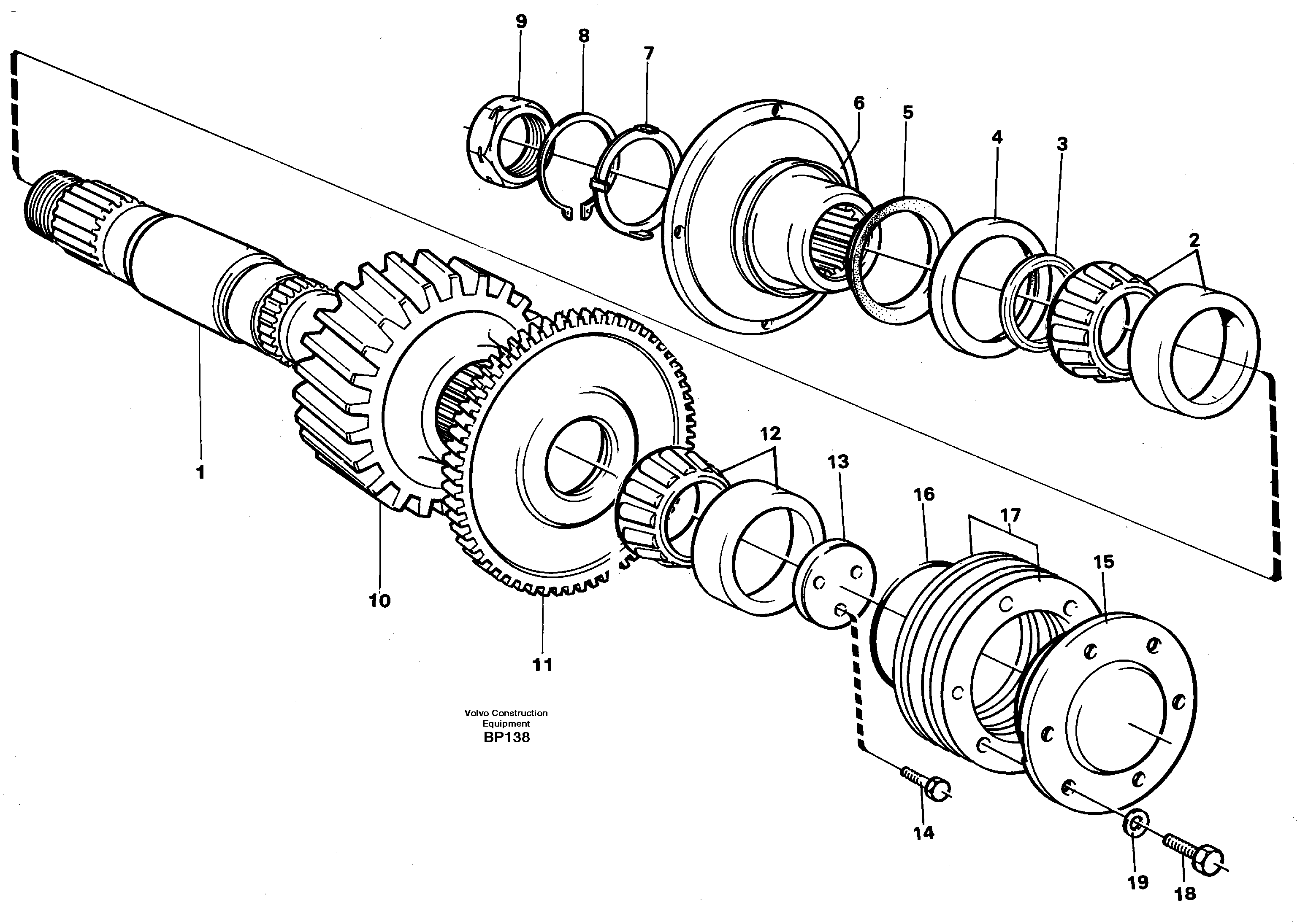 Схема запчастей Volvo A30C - 19012 Upper shaft A30C
