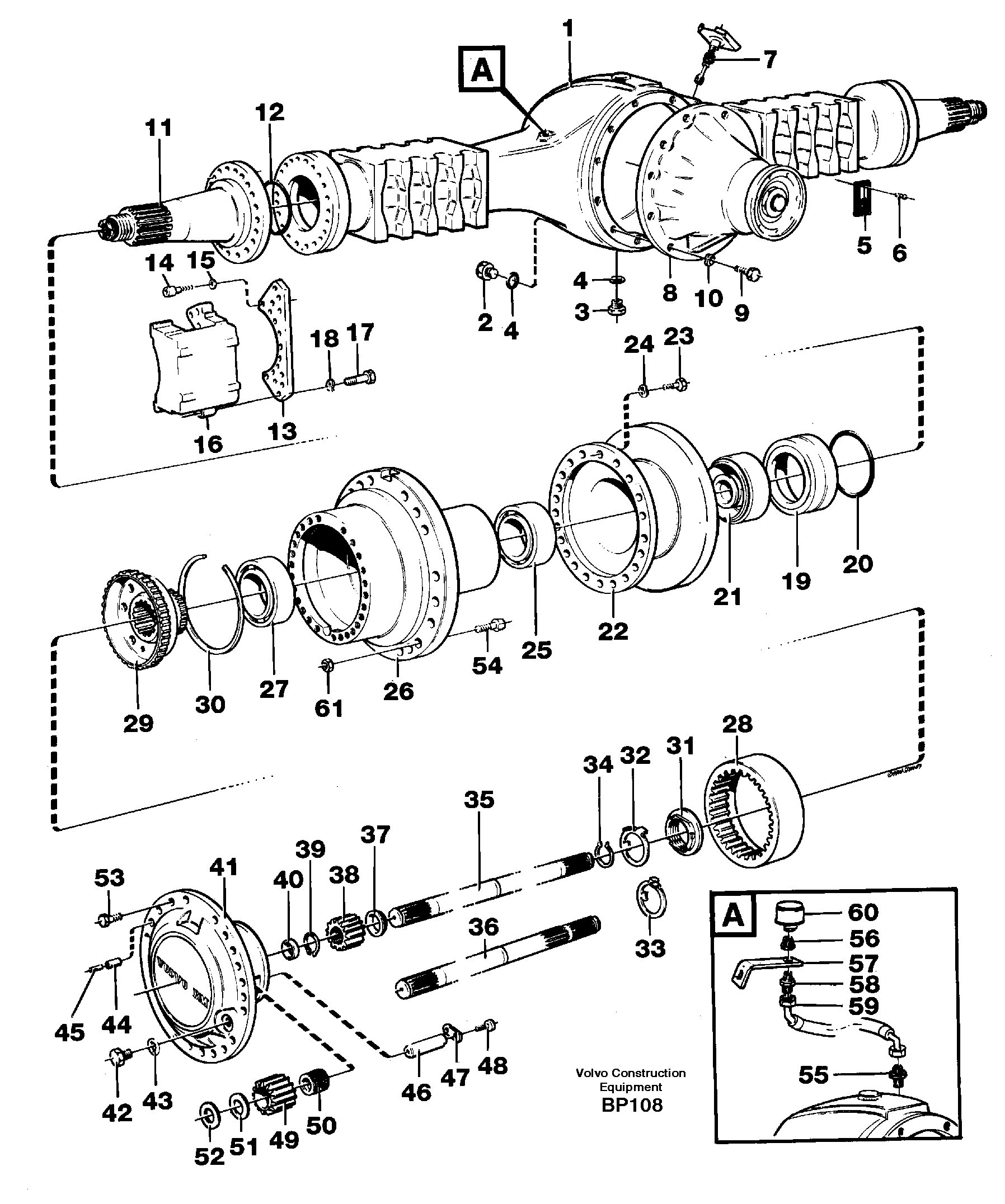 Схема запчастей Volvo A30C - 91093 Planet shaft A30C