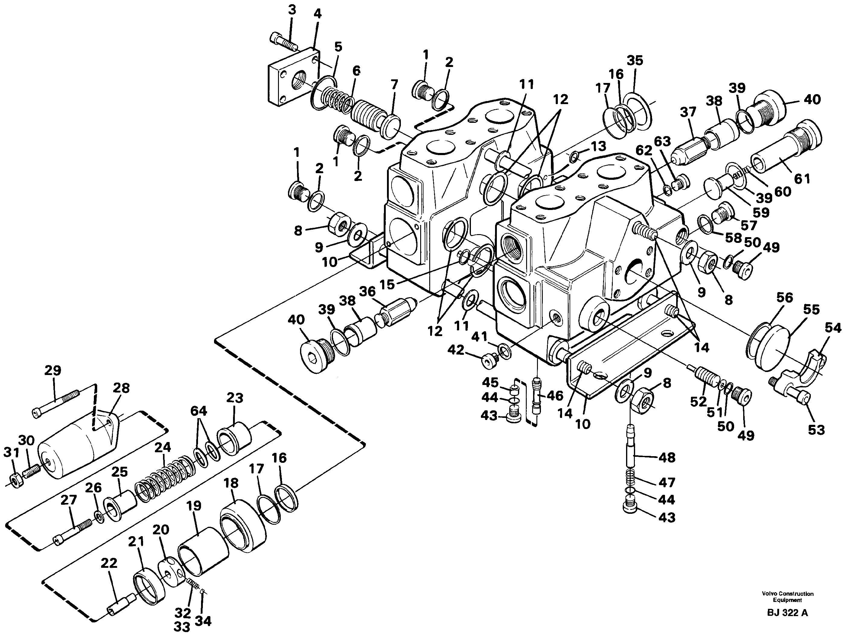 Схема запчастей Volvo A30C - 64435 Tip valve A30C VOLVO BM VOLVO BM A30C SER NO - 2320/- 2275, USA