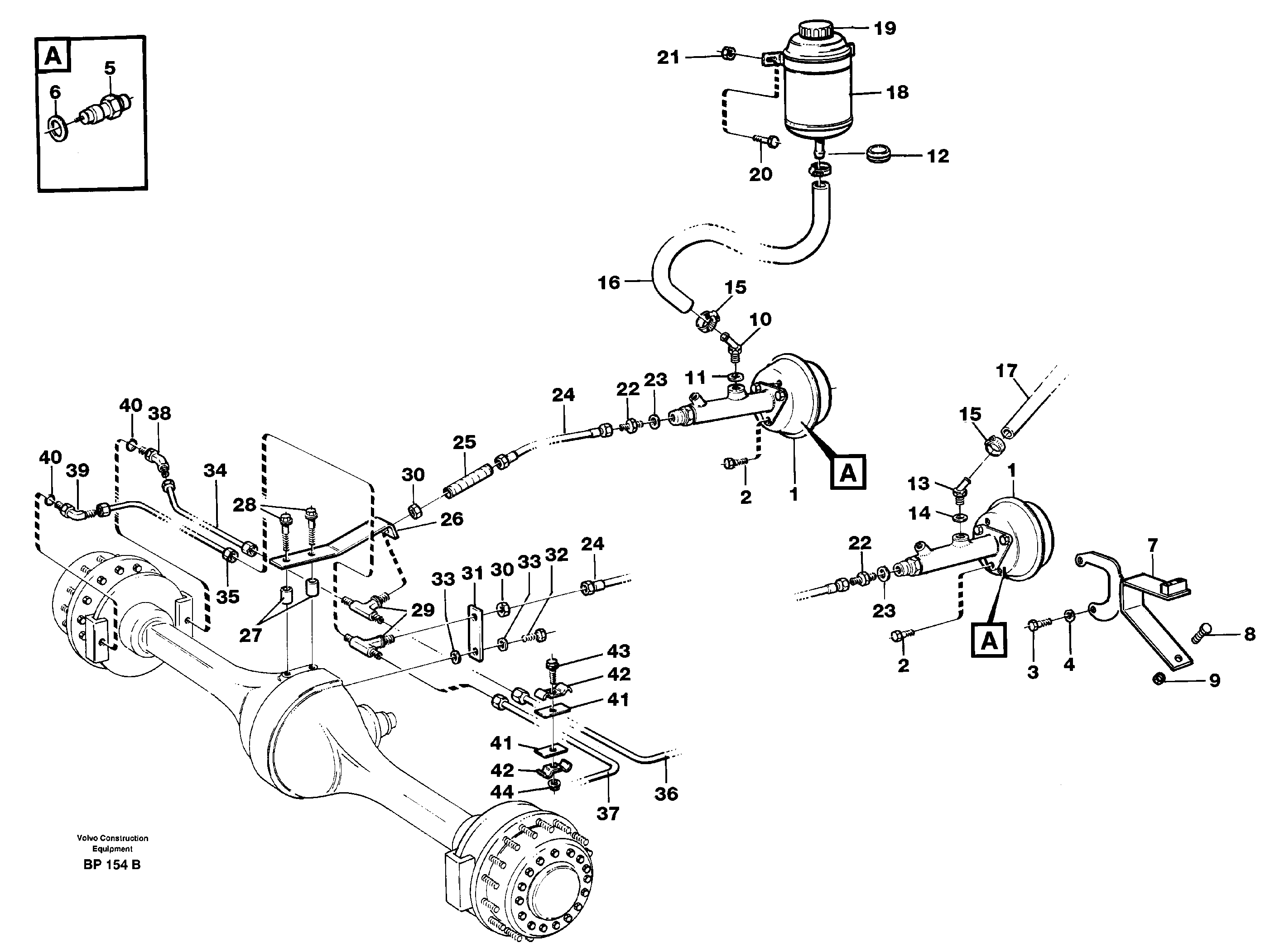 Схема запчастей Volvo A30C - 68594 Hydraulic brake system, motor unit A30C