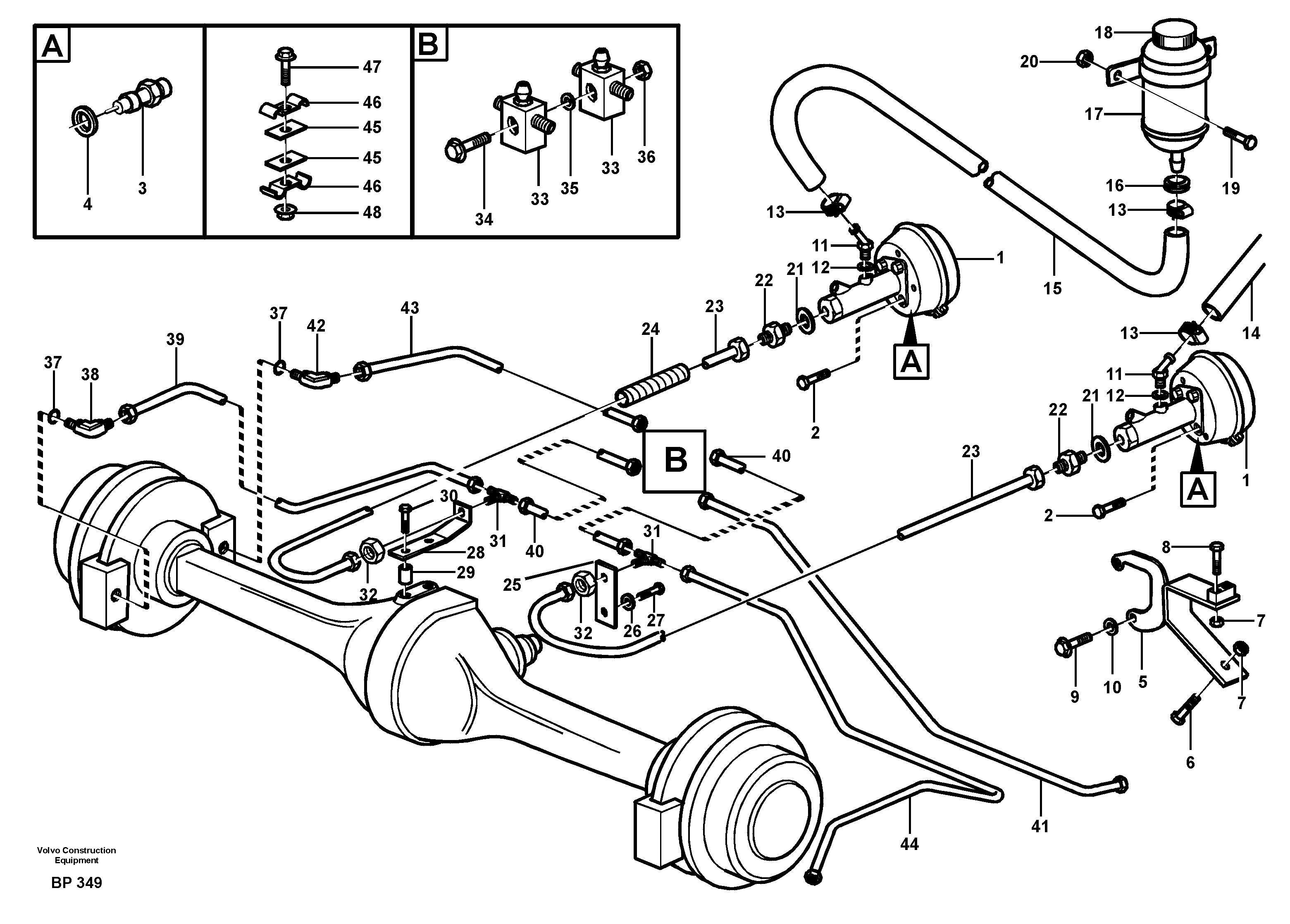 Схема запчастей Volvo A30C - 69202 Hydraulic brake system, motor unit A30C