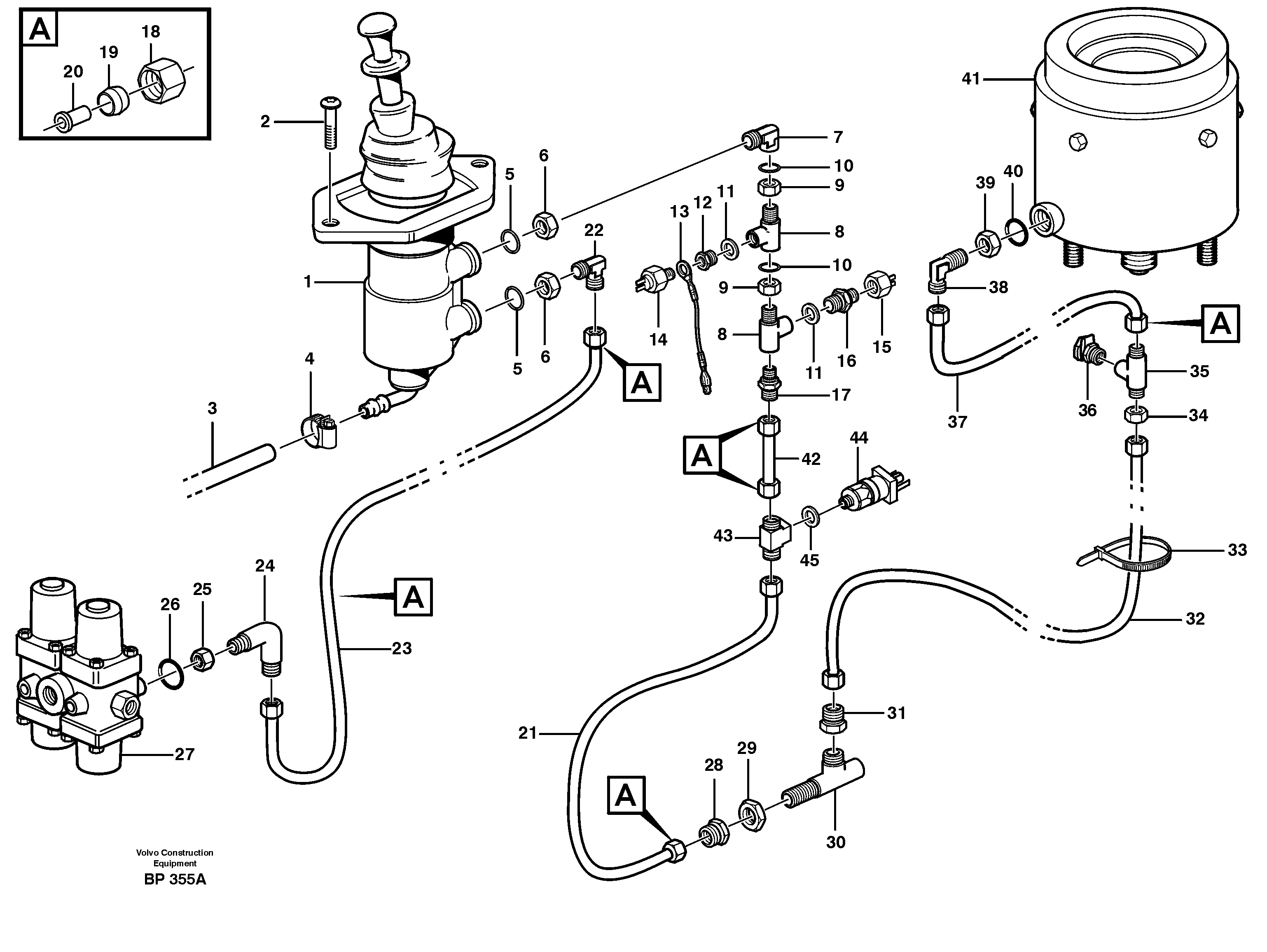 Схема запчастей Volvo A30C - 77647 Parking brake A30C