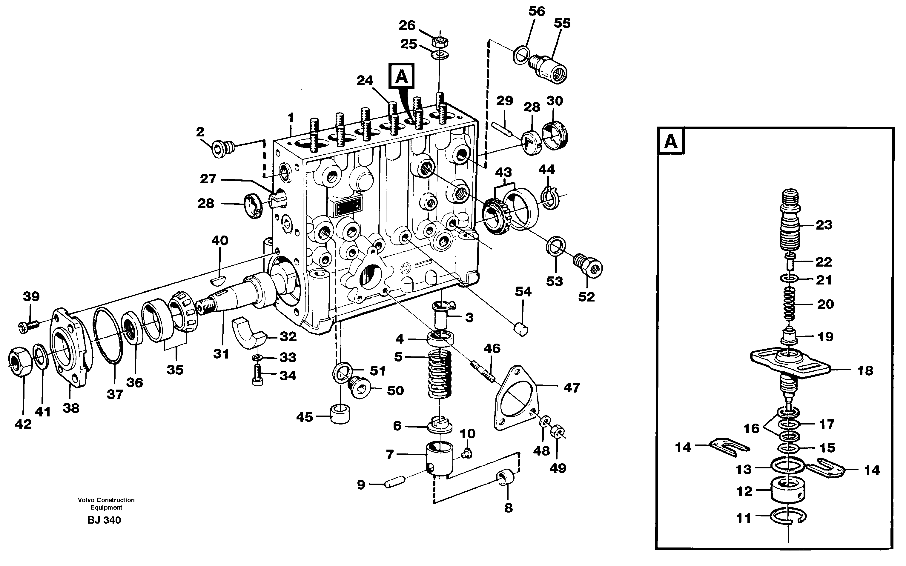 Схема запчастей Volvo A30C - 88727 Насос A30C VOLVO BM VOLVO BM A30C SER NO - 2320/- 2275, USA