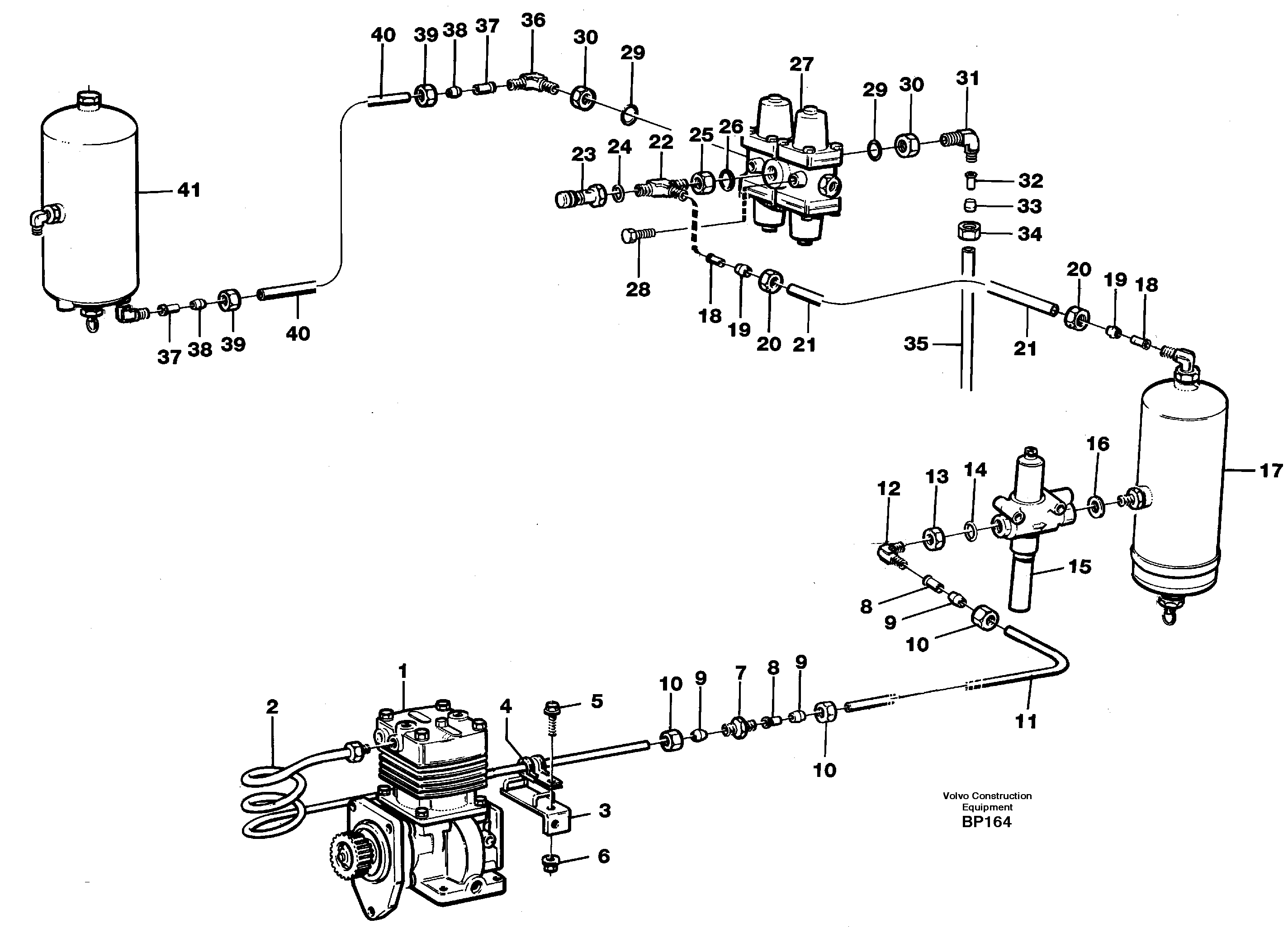 Схема запчастей Volvo A30C - 64298 Feed lines, wet tank and regulator A30C