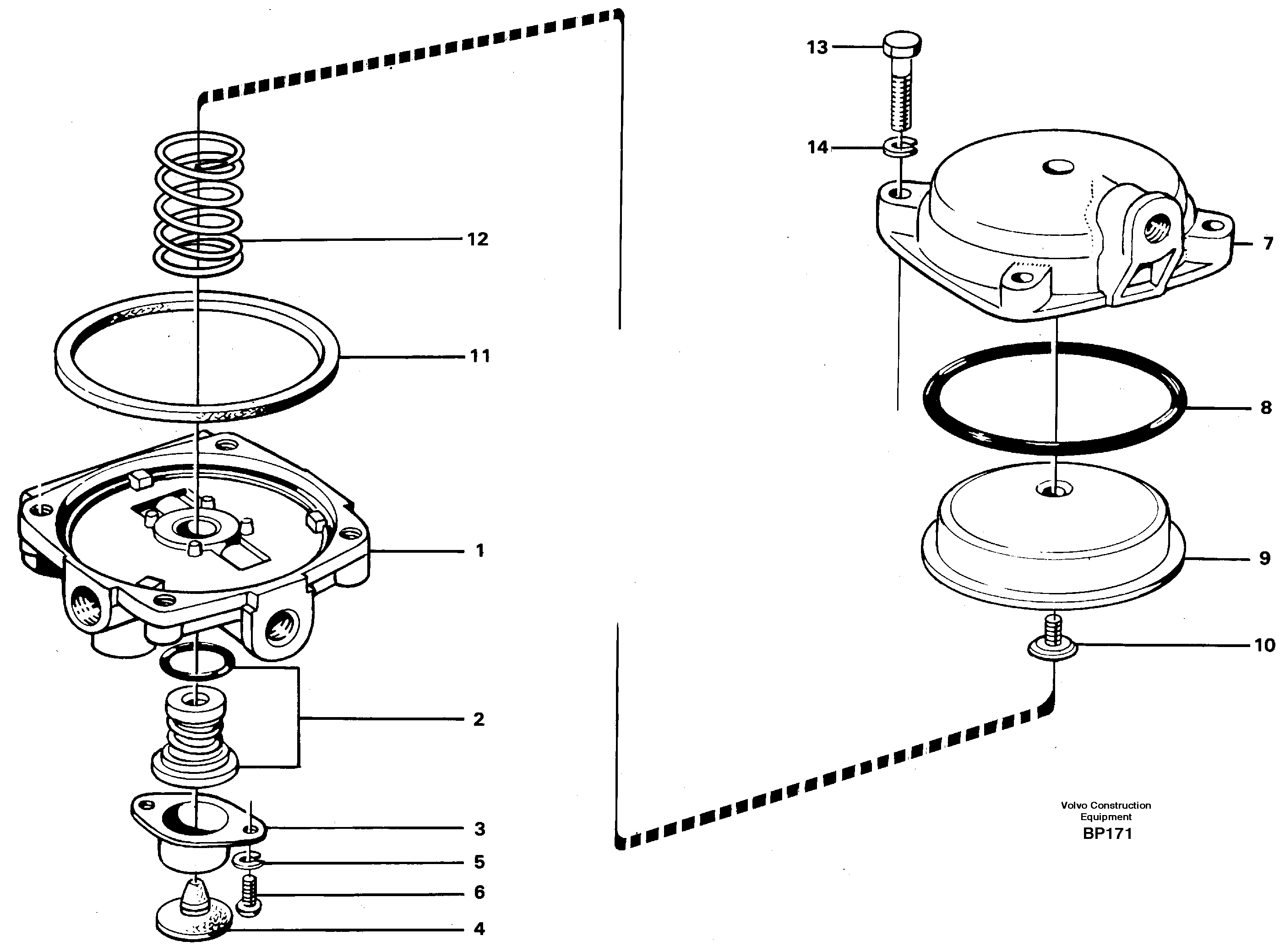 Схема запчастей Volvo A30C - 21261 Relay valve A30C