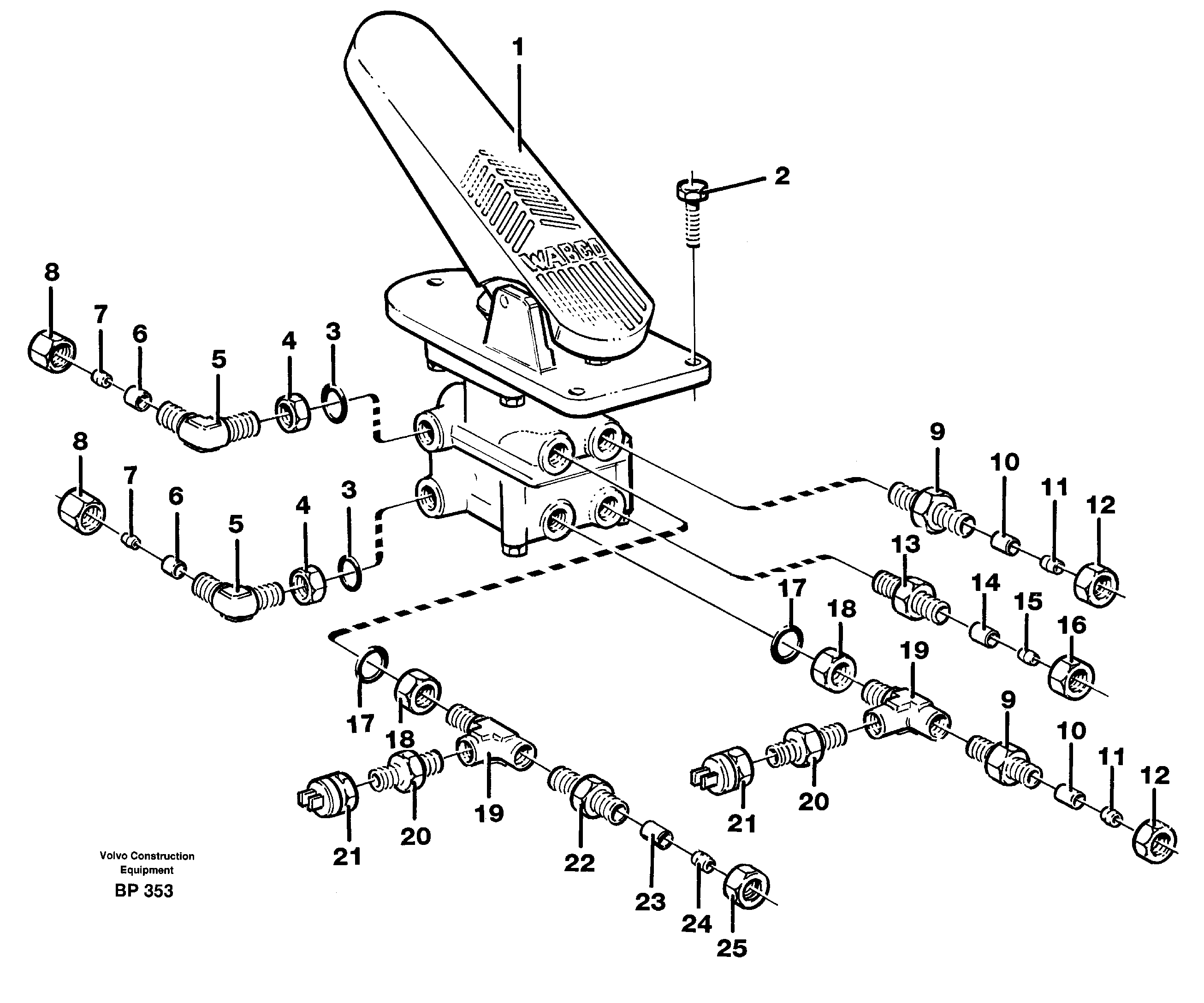 Схема запчастей Volvo A30C - 64300 Footbrake valve with mountings A30C