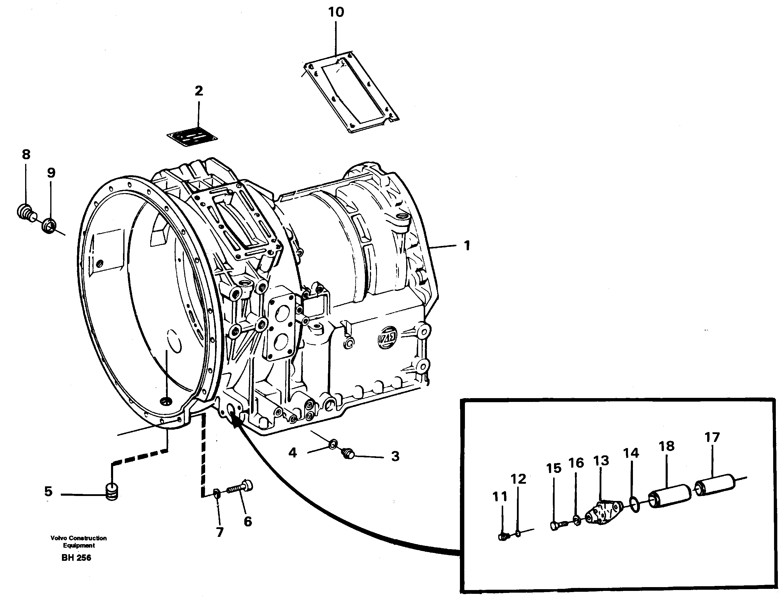 Схема запчастей Volvo A20C - 13547 Gearbox housing A20C VOLVO BM VOLVO BM A20C SER NO - 3051