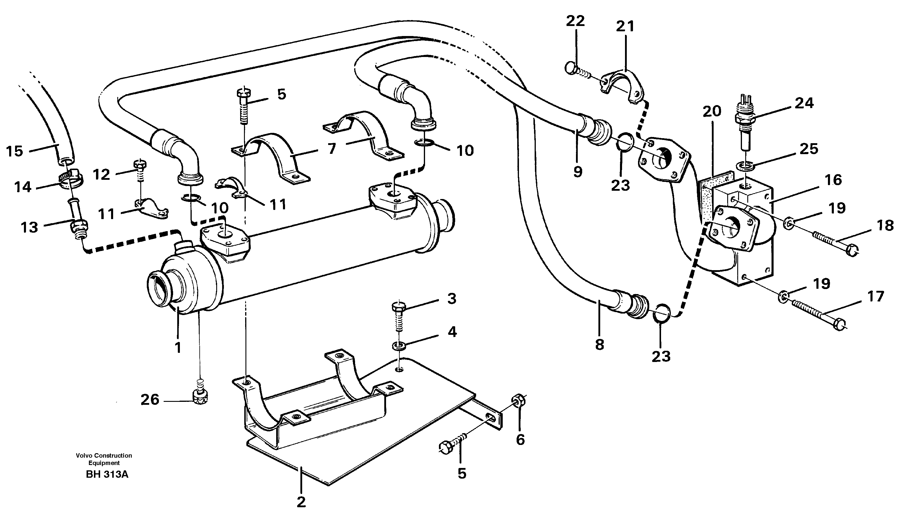 Схема запчастей Volvo A20C - 90448 Oil cooler, transmission A20C VOLVO BM VOLVO BM A20C SER NO - 3051
