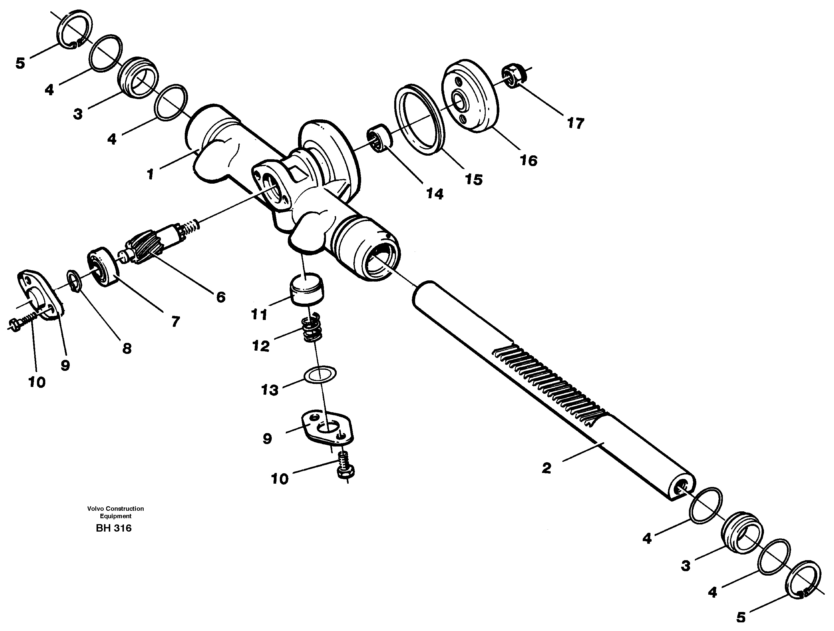 Схема запчастей Volvo A20C - 14137 Rack gear A20C VOLVO BM VOLVO BM A20C SER NO - 3051