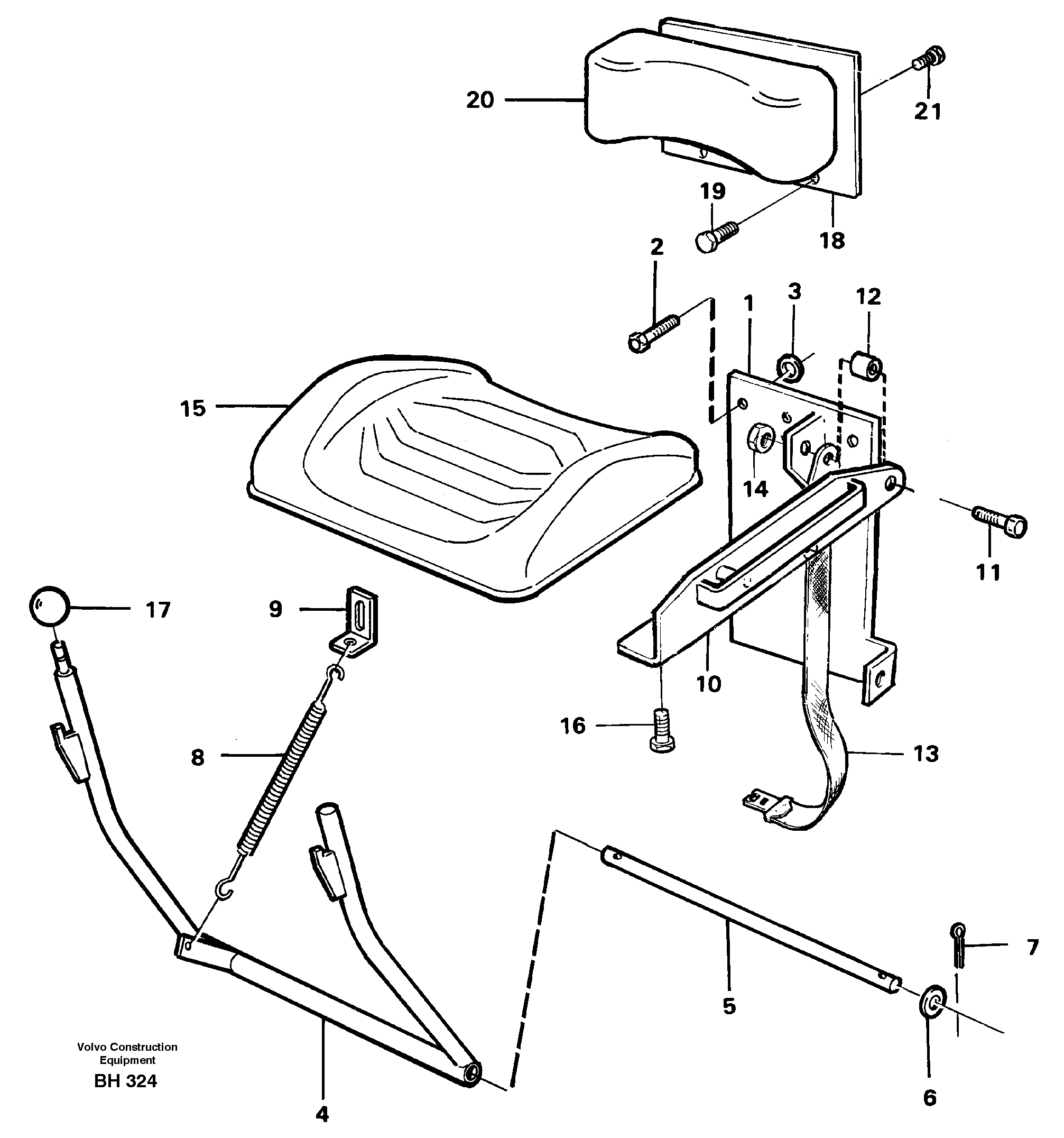 Схема запчастей Volvo A20C - 54930 Folding seat A20C VOLVO BM VOLVO BM A20C SER NO - 3051