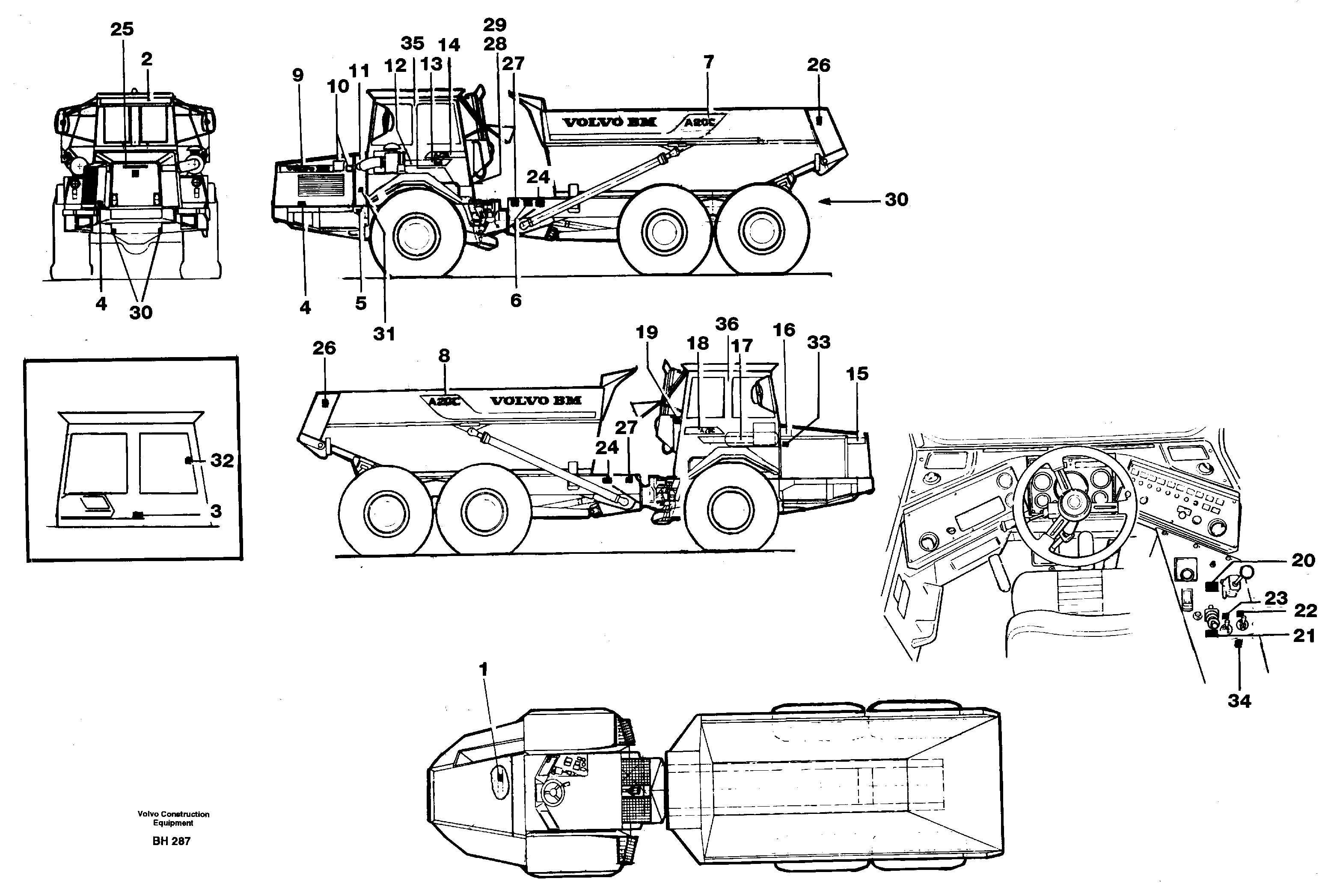 Схема запчастей Volvo A20C - 43503 Decals A20C VOLVO BM VOLVO BM A20C SER NO - 3051