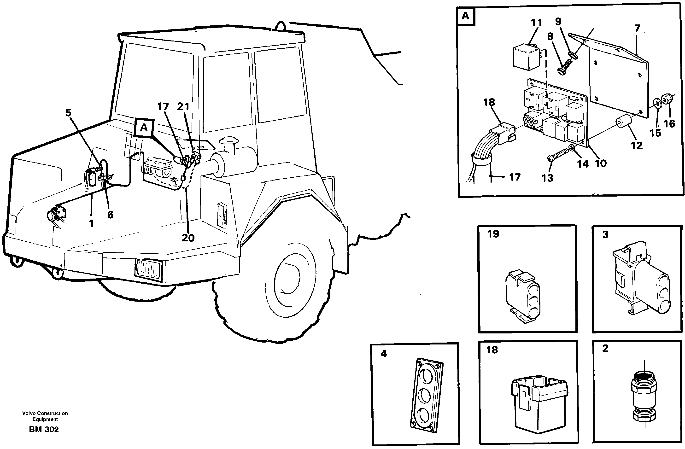 Схема запчастей Volvo A20C - 66878 Cable harness, air conditioning A20C SER NO 3052-