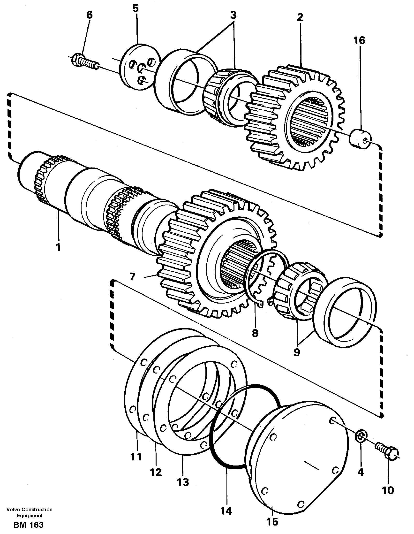 Схема запчастей Volvo A20C - 15868 Intermediate shaft A20C SER NO 3052-