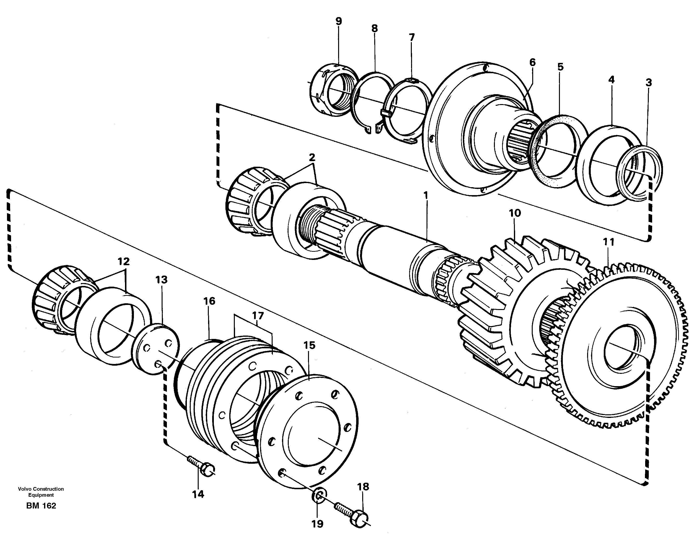 Схема запчастей Volvo A20C - 57058 Upper shaft A20C SER NO 3052-
