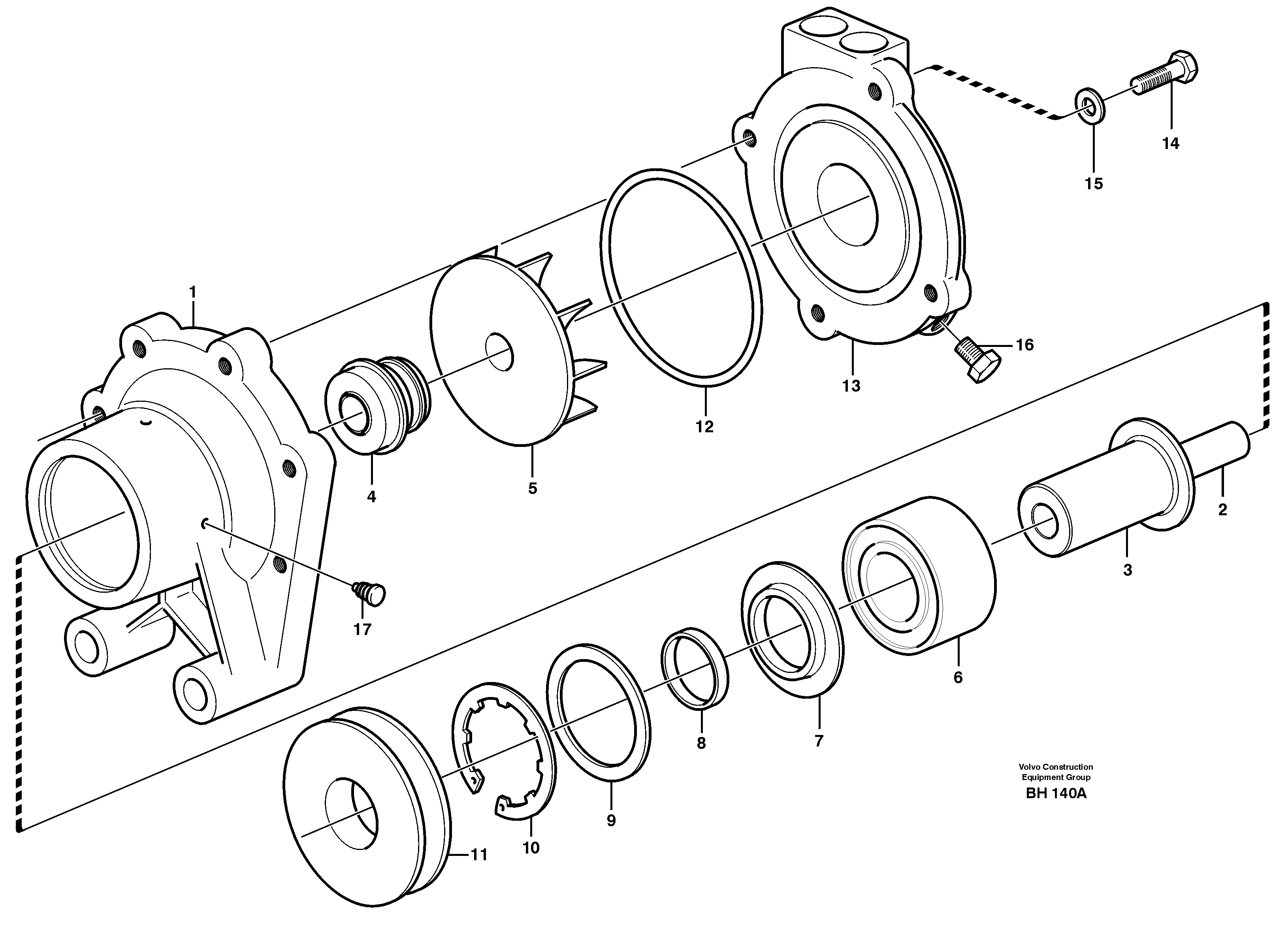 Схема запчастей Volvo A20C - 20155 Water pump, intercooler A20C VOLVO BM VOLVO BM A20C SER NO - 3051