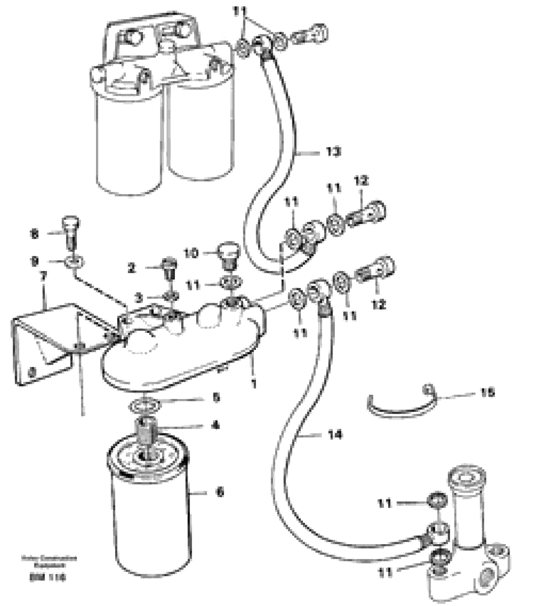 Схема запчастей Volvo A20C - 30400 Extra fuel filter A20C SER NO 3052-