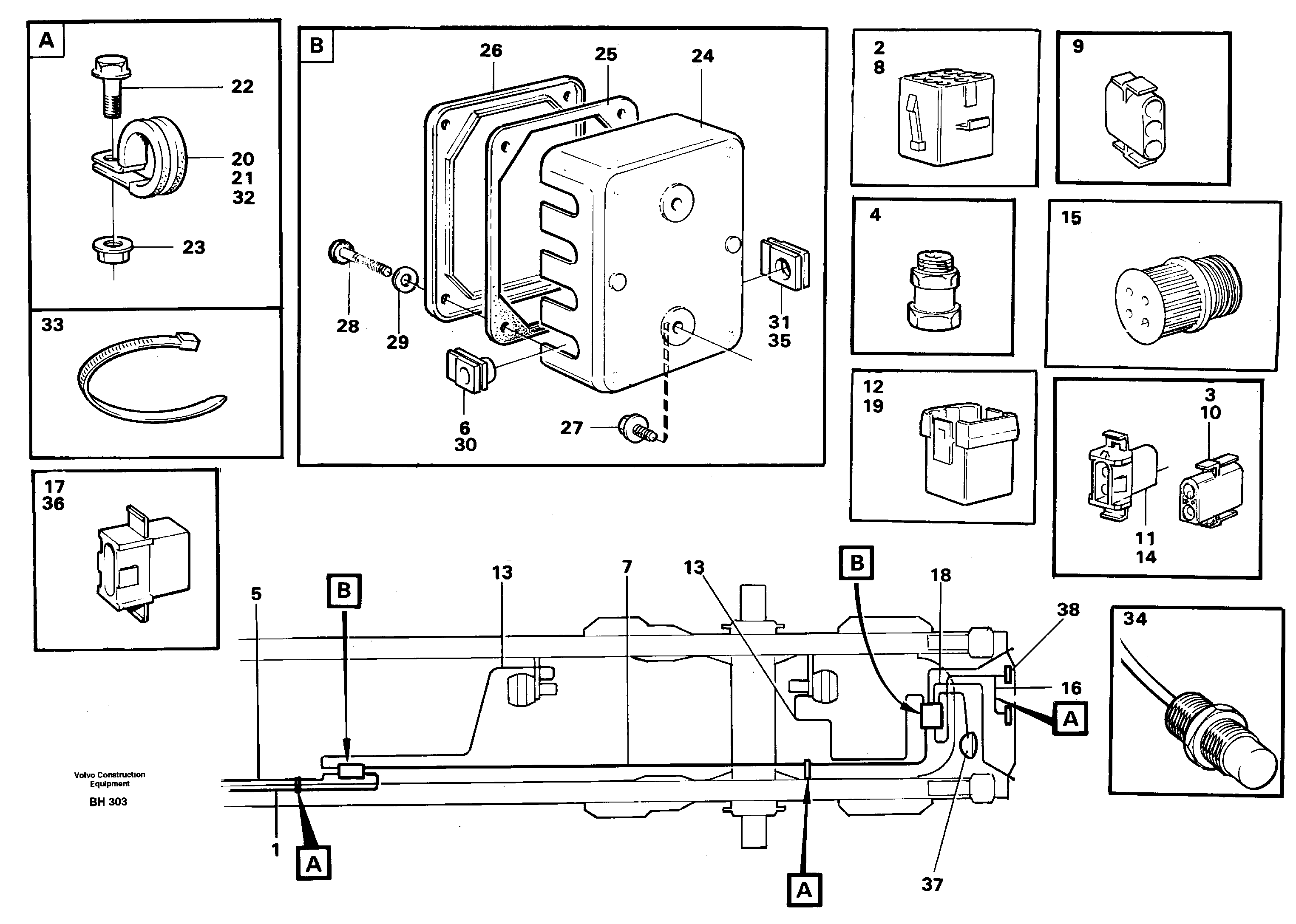 Схема запчастей Volvo A20C - 56760 Cable harnesses, rear A20C VOLVO BM VOLVO BM A20C SER NO - 3051