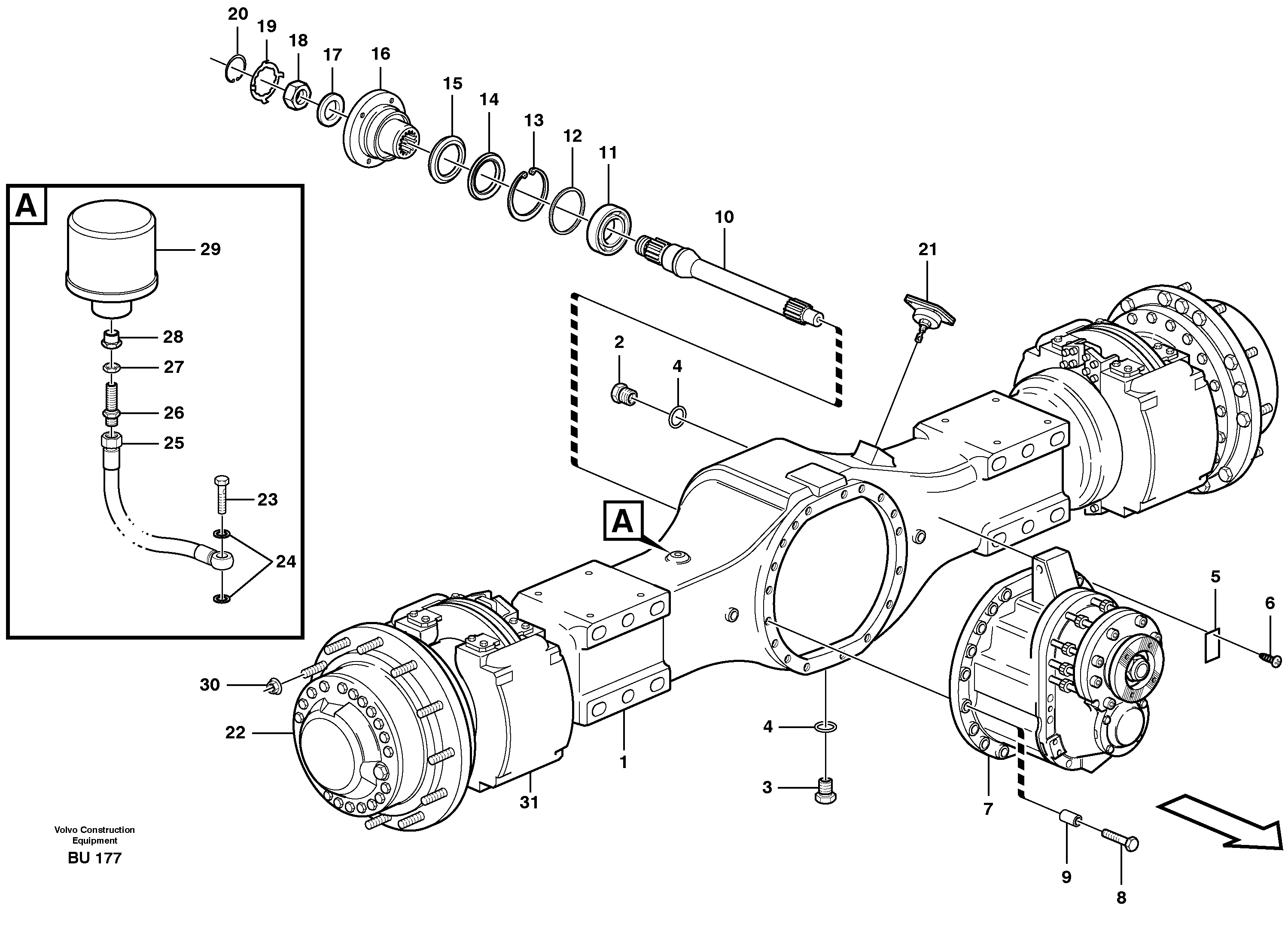 Схема запчастей Volvo A25D - 18503 Planetary axle 1, load unit A25D S/N 13001 -