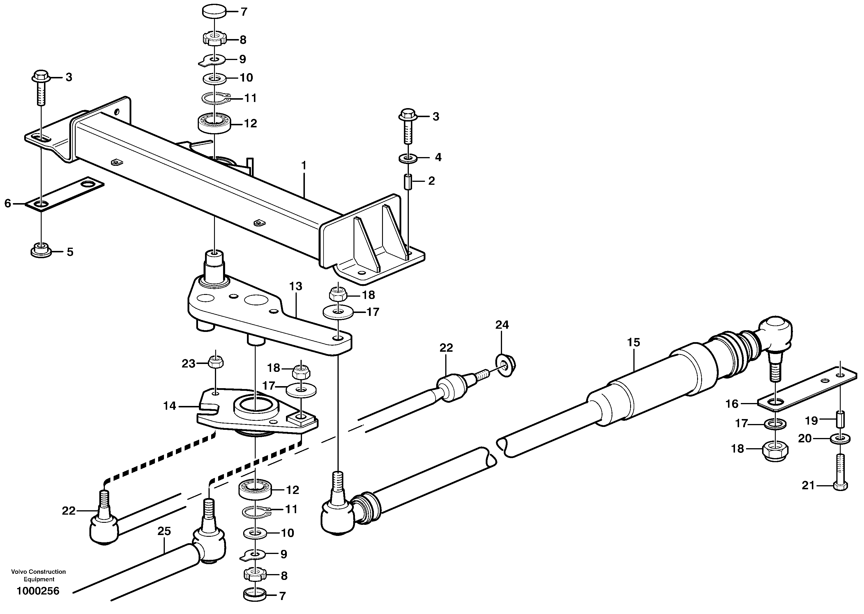 Схема запчастей Volvo A25D - 101611 Steering linkage A25D S/N 13001 -