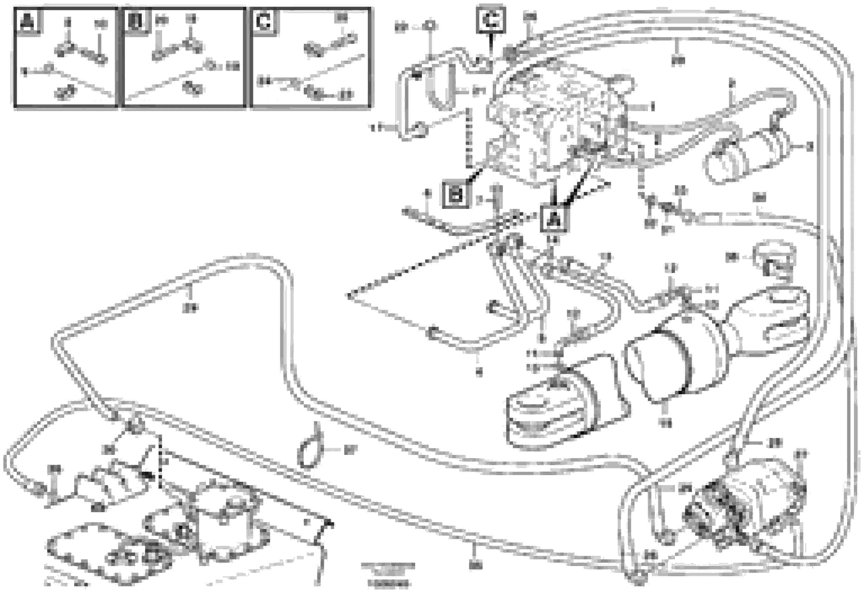 Схема запчастей Volvo A25D - 94957 Steering system, pipes and hoses A25D S/N 13001 -