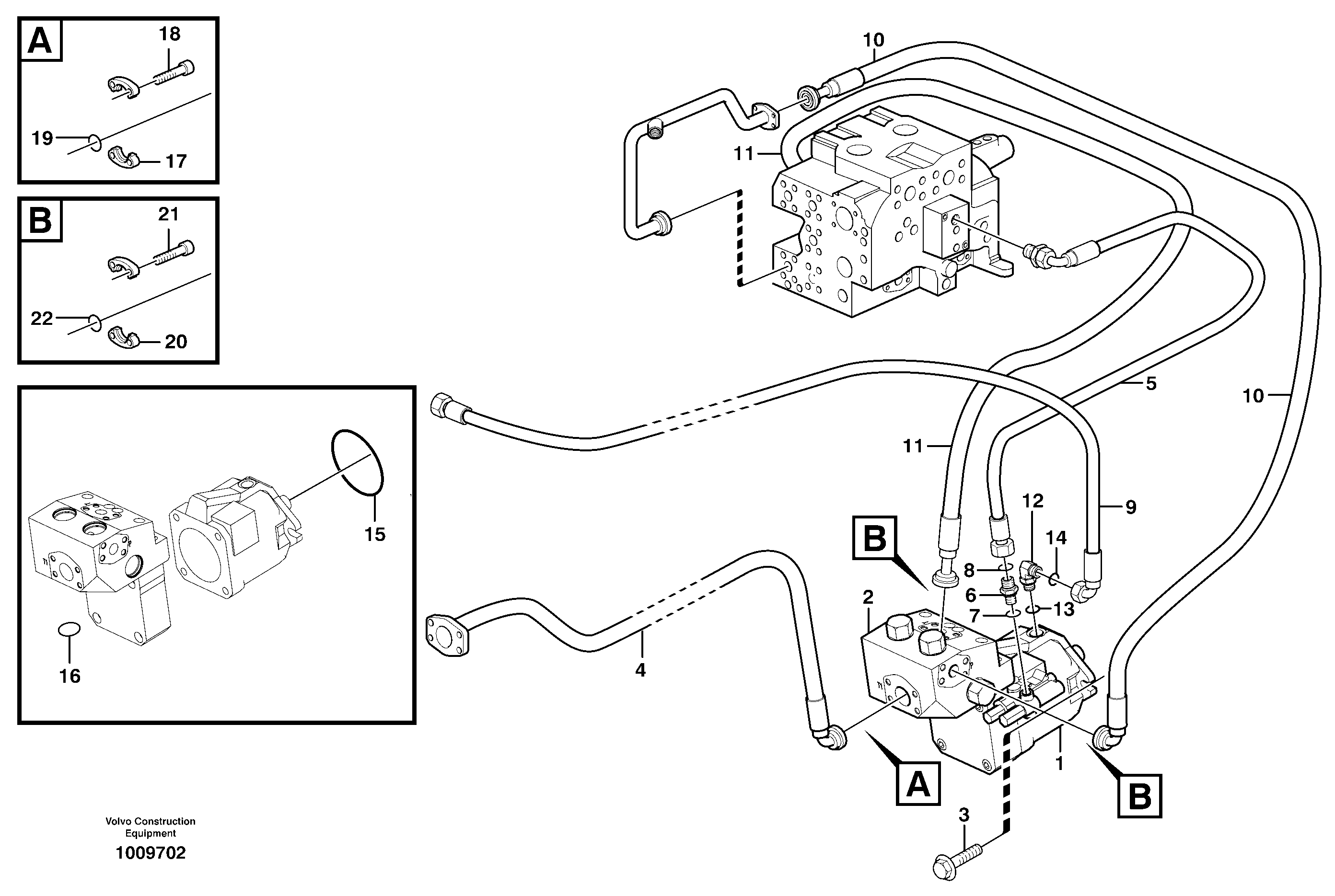 Схема запчастей Volvo A25D - 93952 Auxiliary steering system A25D S/N 13001 -