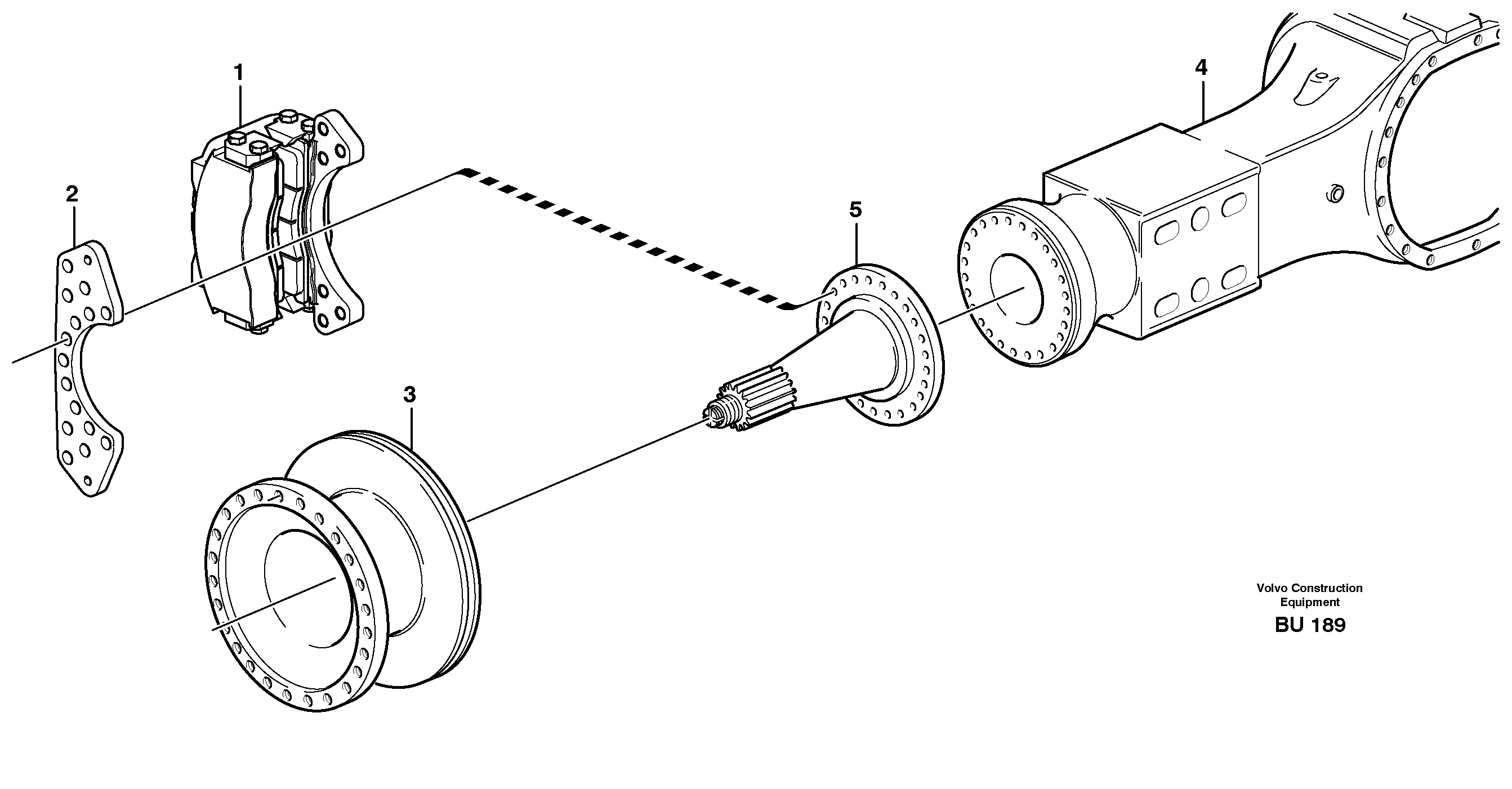 Схема запчастей Volvo A25D - 16687 Rear wheel brake, axle 1 A25D S/N -12999, - 61118 USA