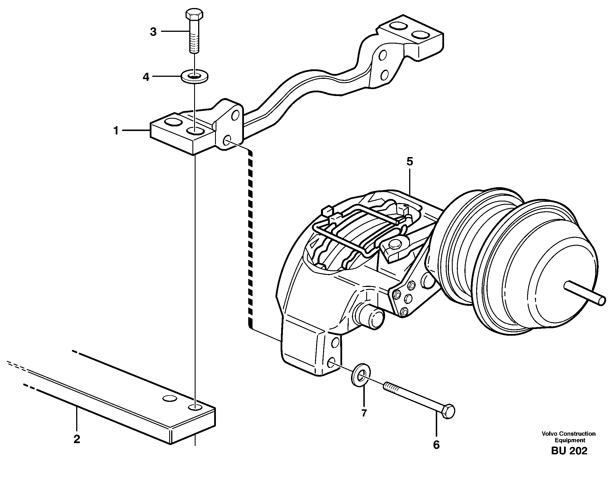 Схема запчастей Volvo A25D - 16694 Parking brake A25D S/N -12999, - 61118 USA