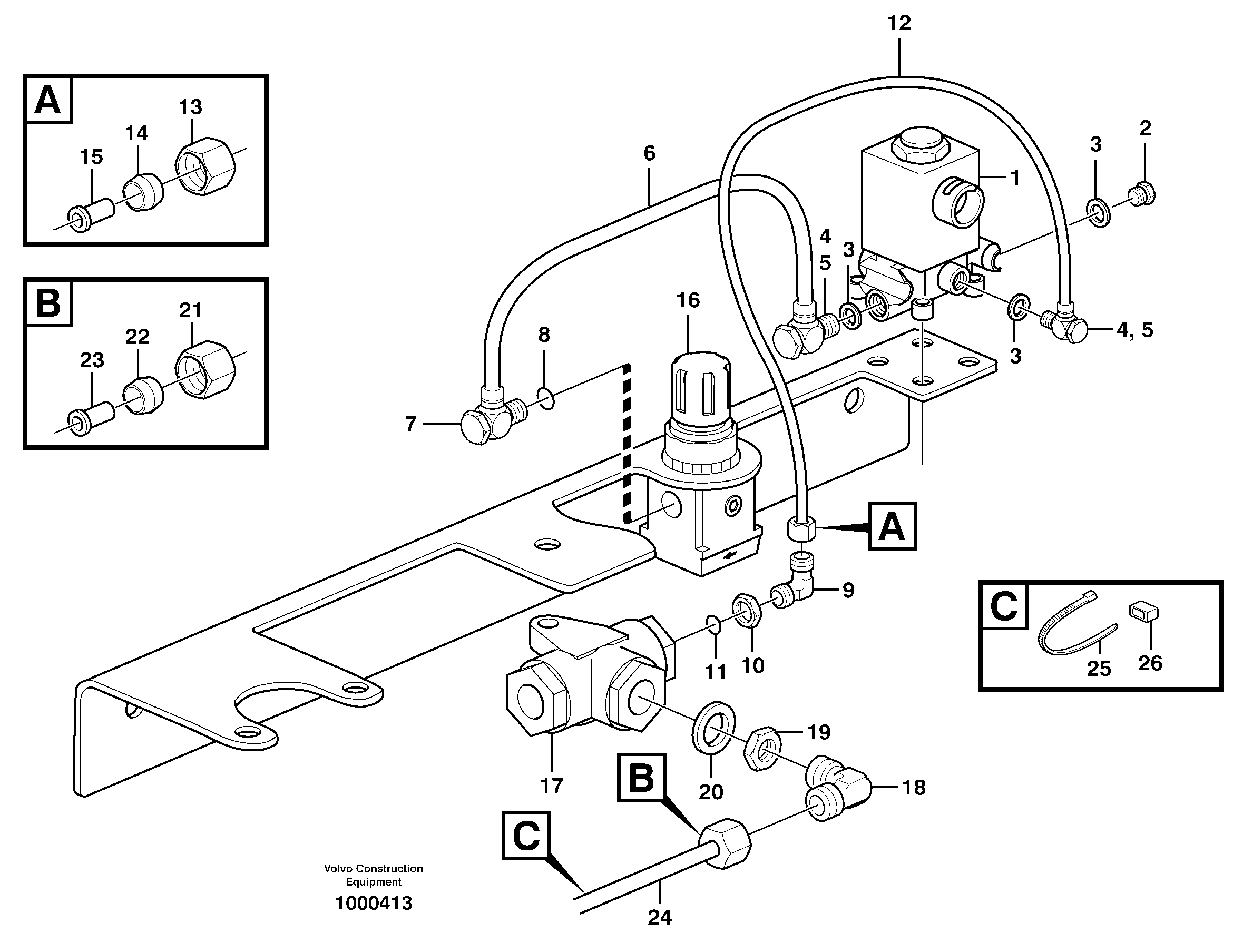 Схема запчастей Volvo A25D - 66821 Load and dump brake A25D S/N -12999, - 61118 USA