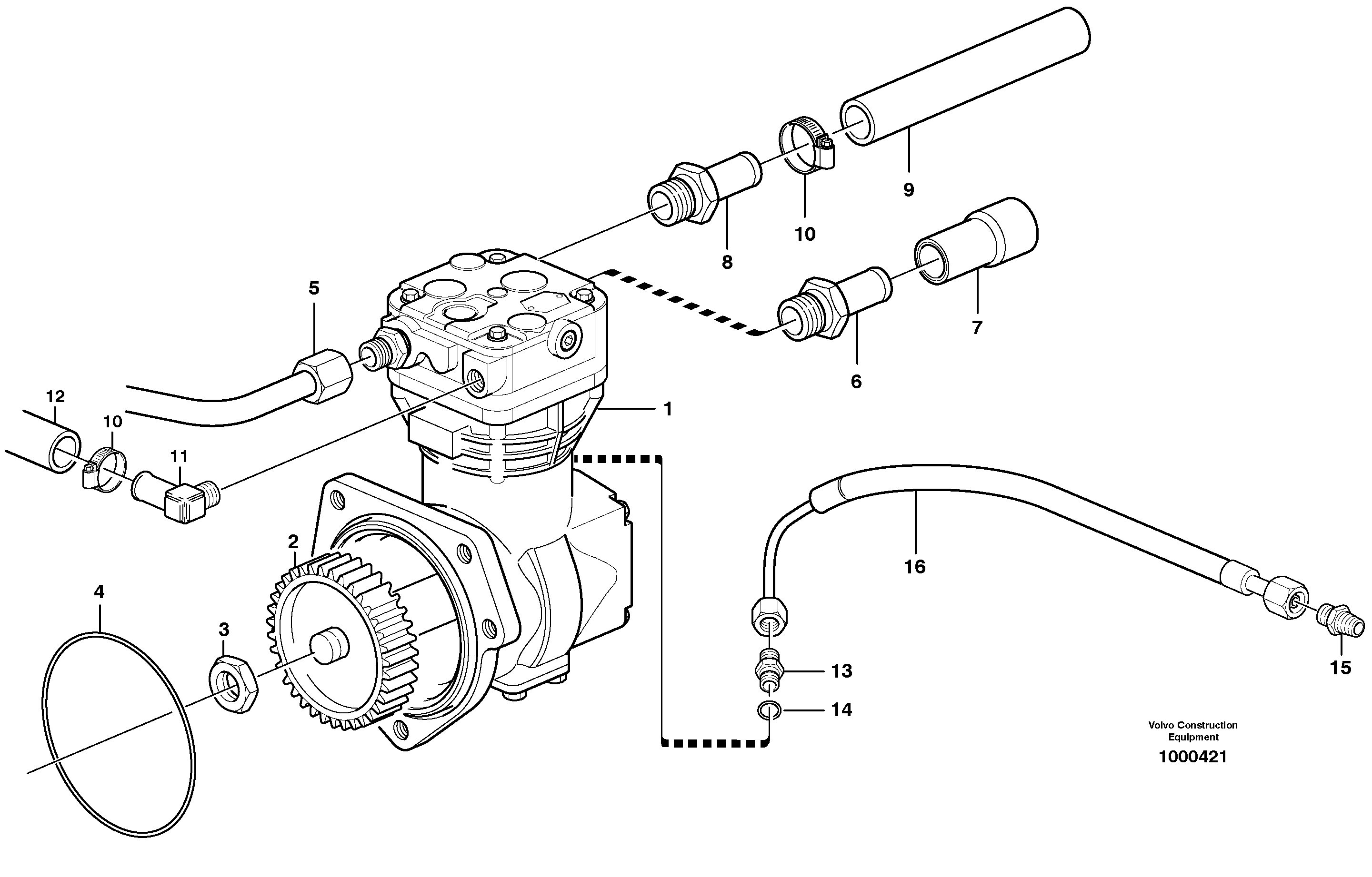 Схема запчастей Volvo A25D - 83230 Air-compressor with fitting parts A25D S/N -12999, - 61118 USA