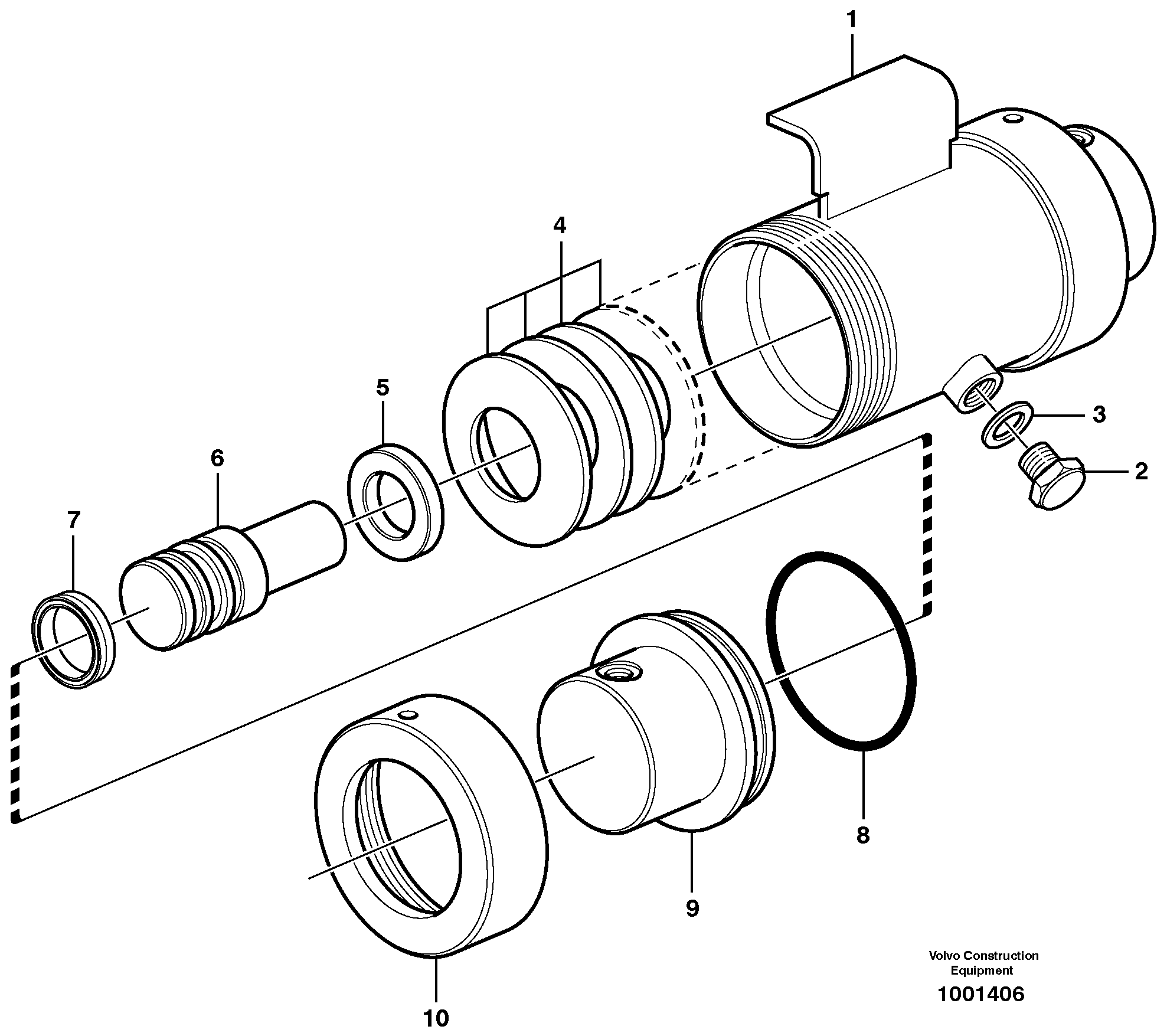 Схема запчастей Volvo A25D - 19752 Damping cylinder A25D S/N -12999, - 61118 USA
