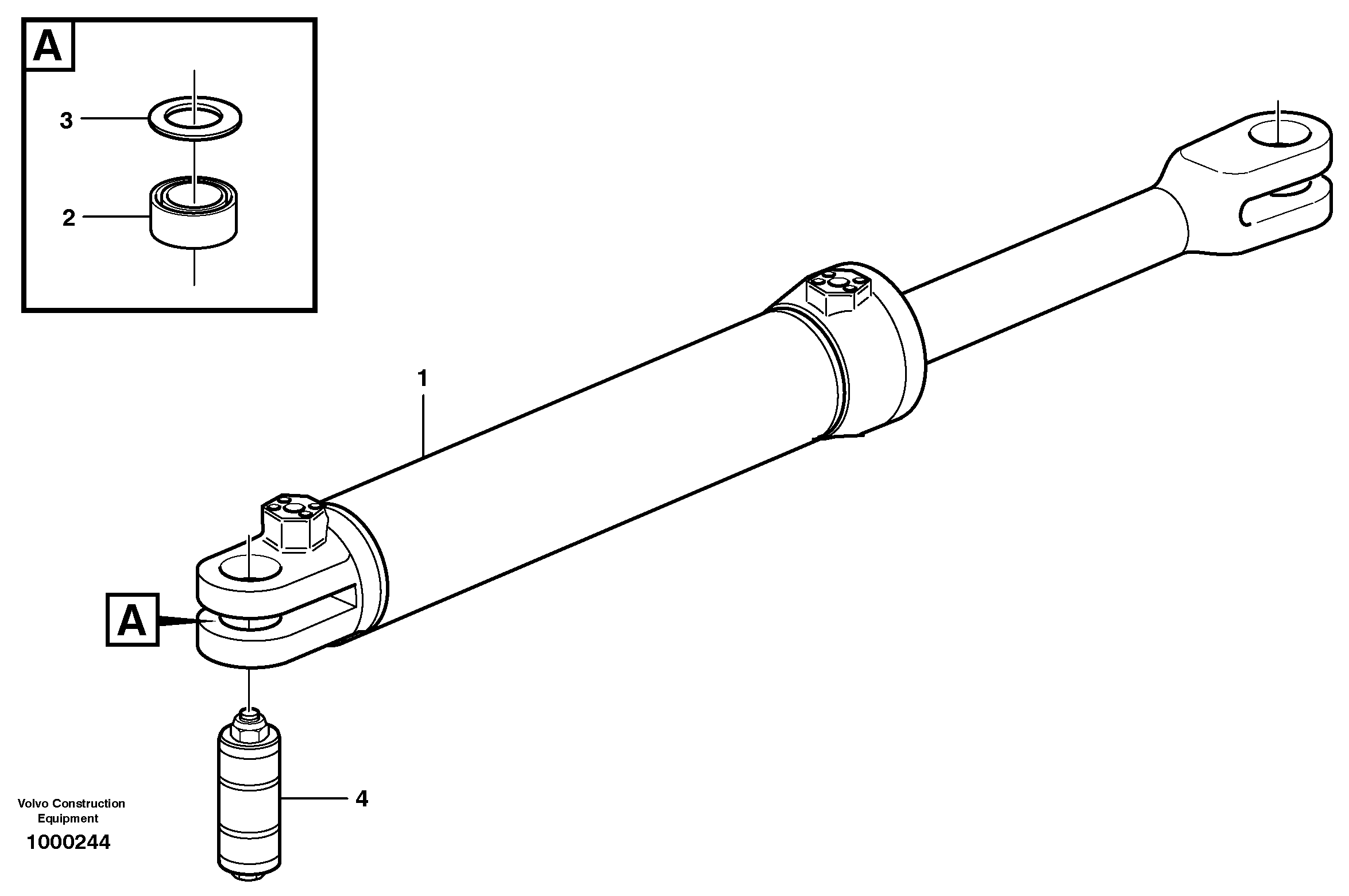 Схема запчастей Volvo A25D - 34273 Hydraulic cylinder with fitting parts A25D S/N -12999, - 61118 USA