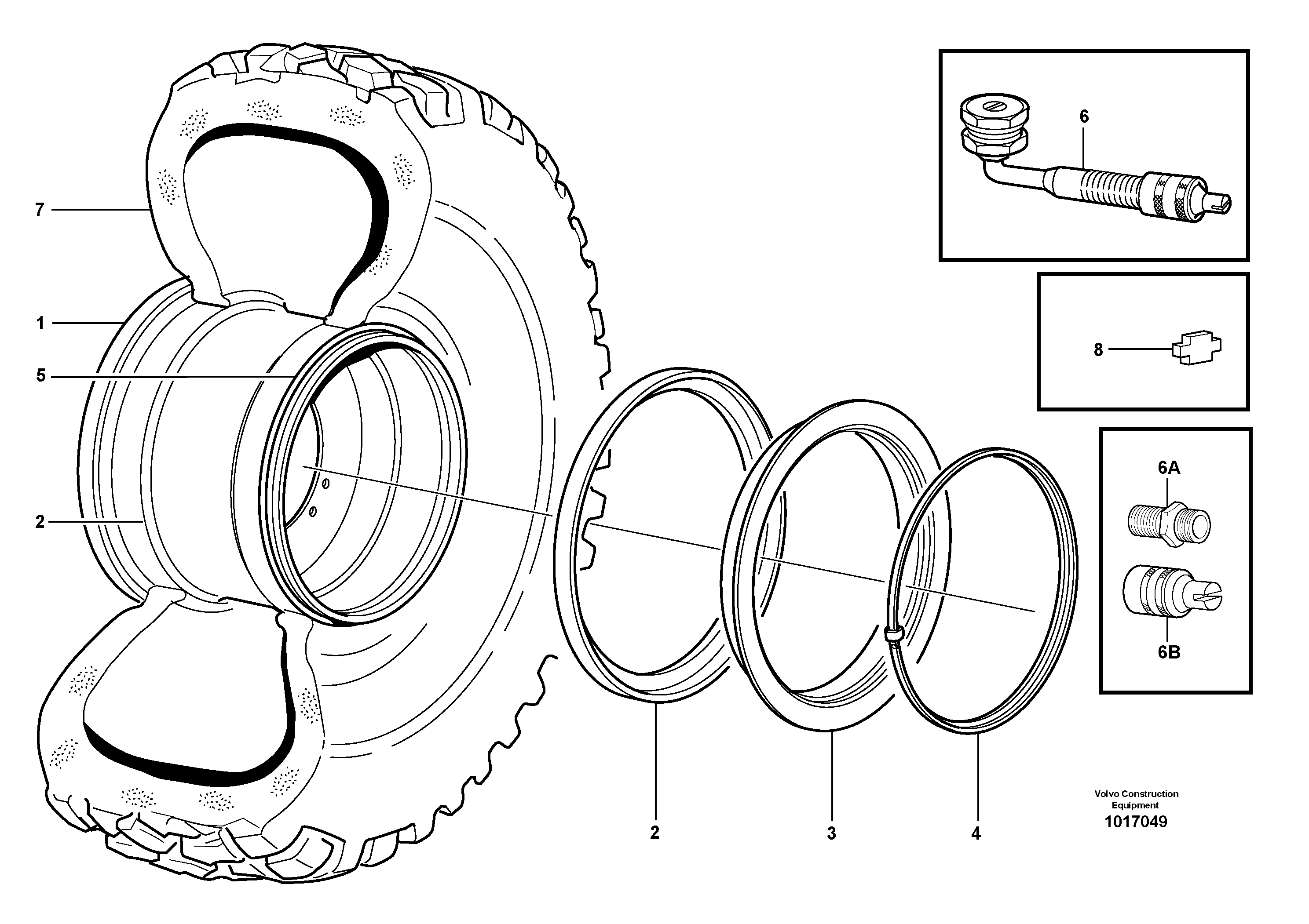 Схема запчастей Volvo A25D - 96791 Wheel A25D S/N -12999, - 61118 USA