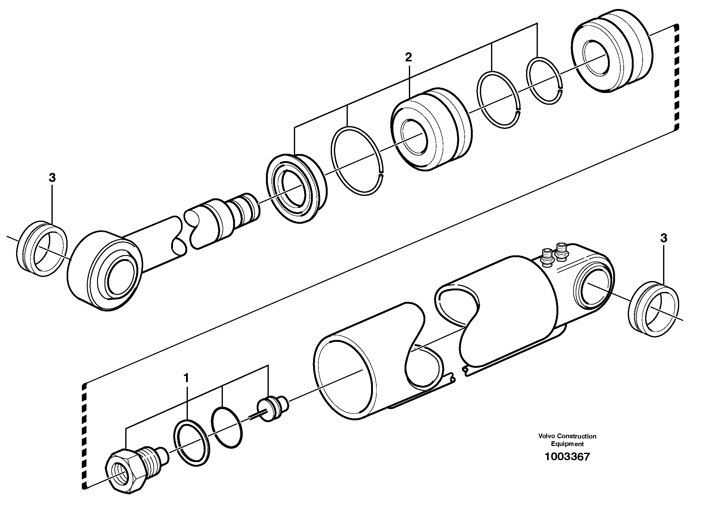 Схема запчастей Volvo A25D - 19763 Гидроцилиндр A25D S/N -12999, - 61118 USA