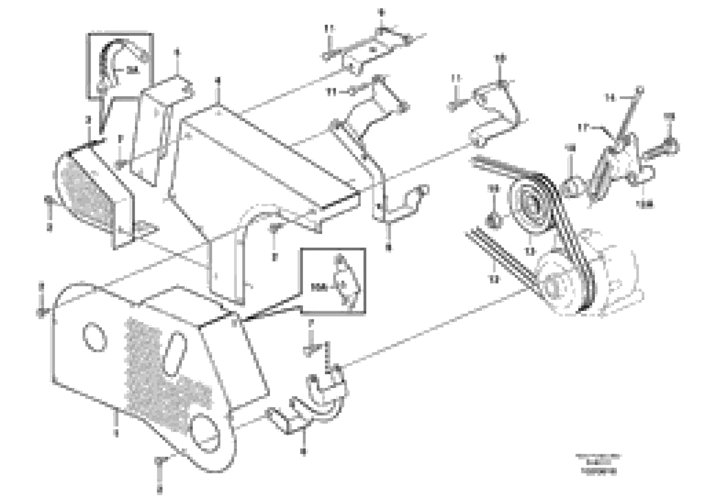 Схема запчастей Volvo A25D - 65412 Belt transmission A25D S/N -12999, - 61118 USA