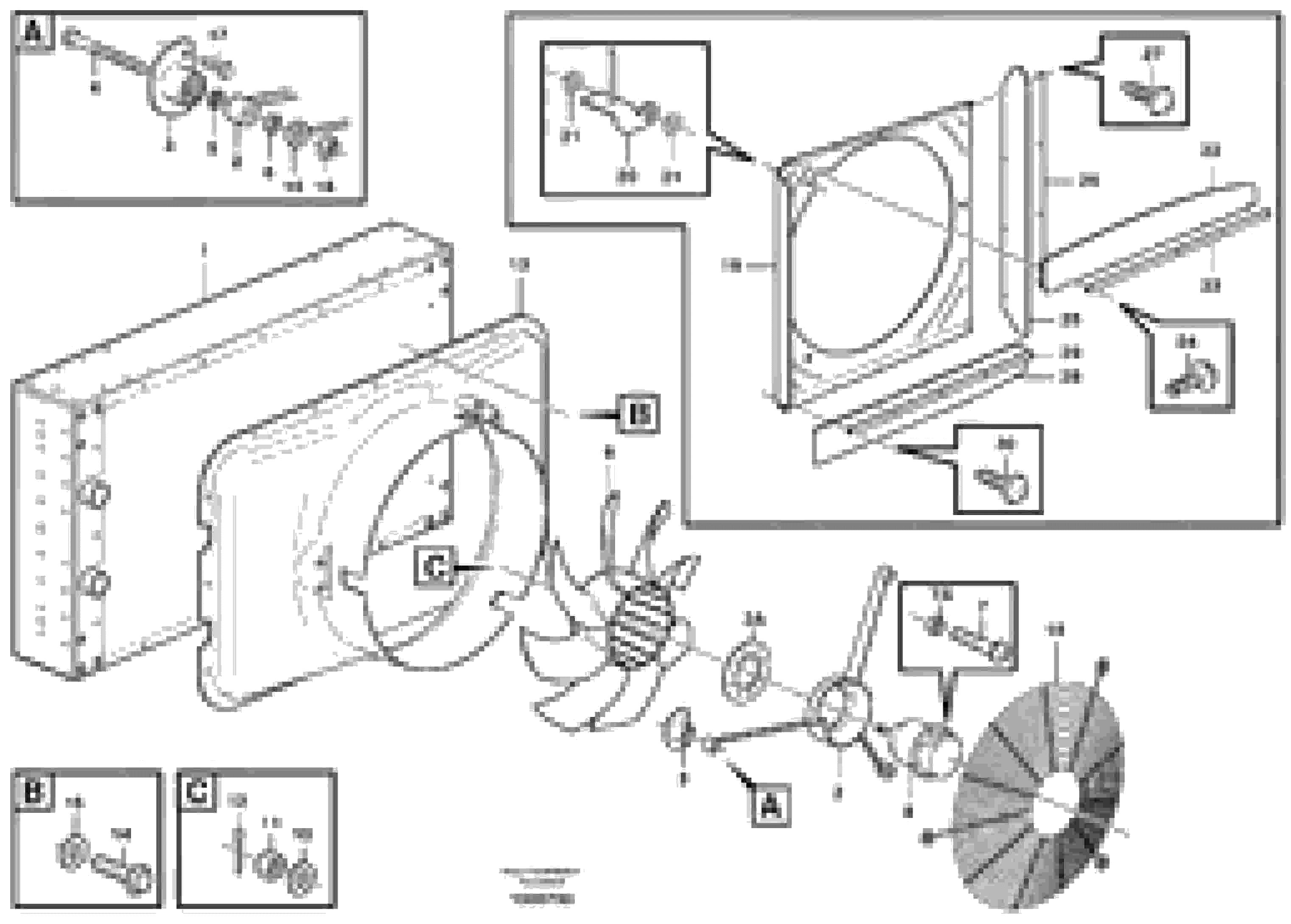 Схема запчастей Volvo A25D - 98294 Вентилятор и кожух A25D S/N -12999, - 61118 USA