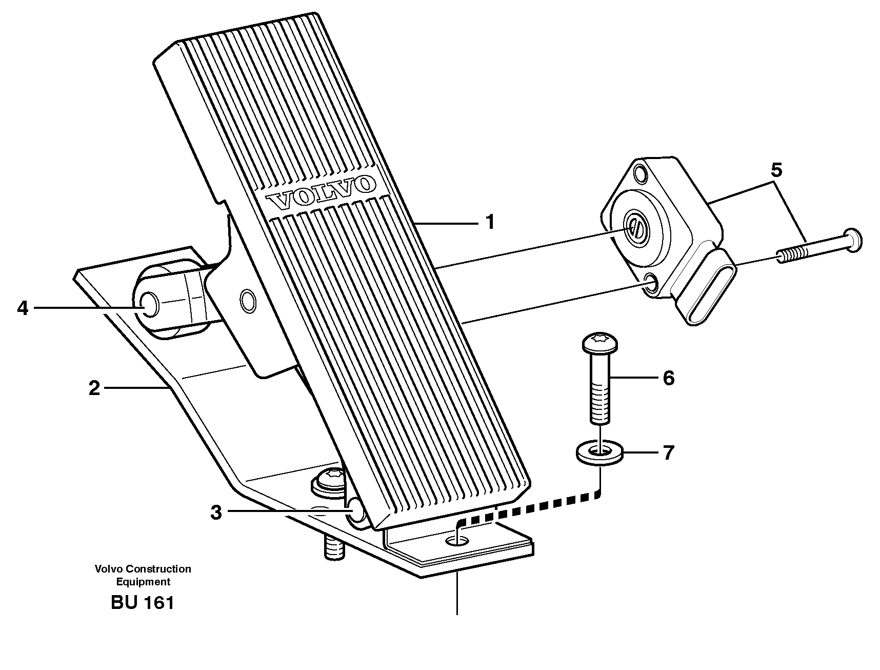 Схема запчастей Volvo A25D - 49804 Accelerator pedal A25D S/N -12999, - 61118 USA