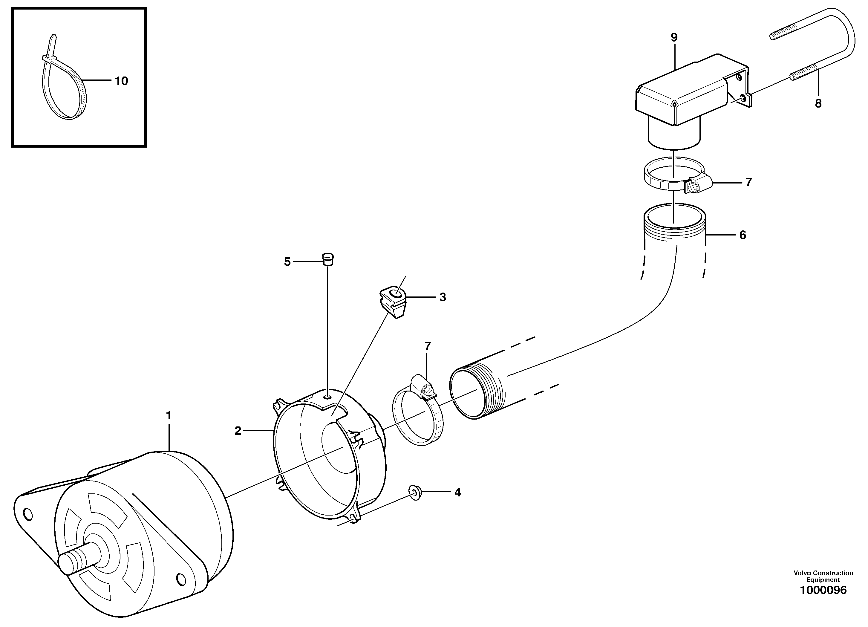 Схема запчастей Volvo A25D - 68265 Alternator with assembling details A25D S/N -12999, - 61118 USA