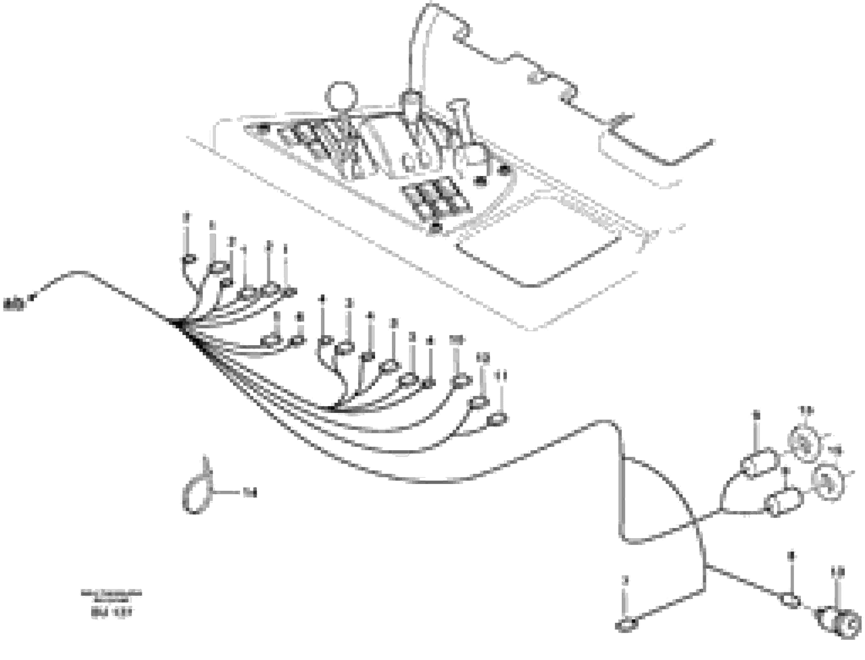 Схема запчастей Volvo A25D - 56222 Cable harnesses, control panel A25D S/N -12999, - 61118 USA