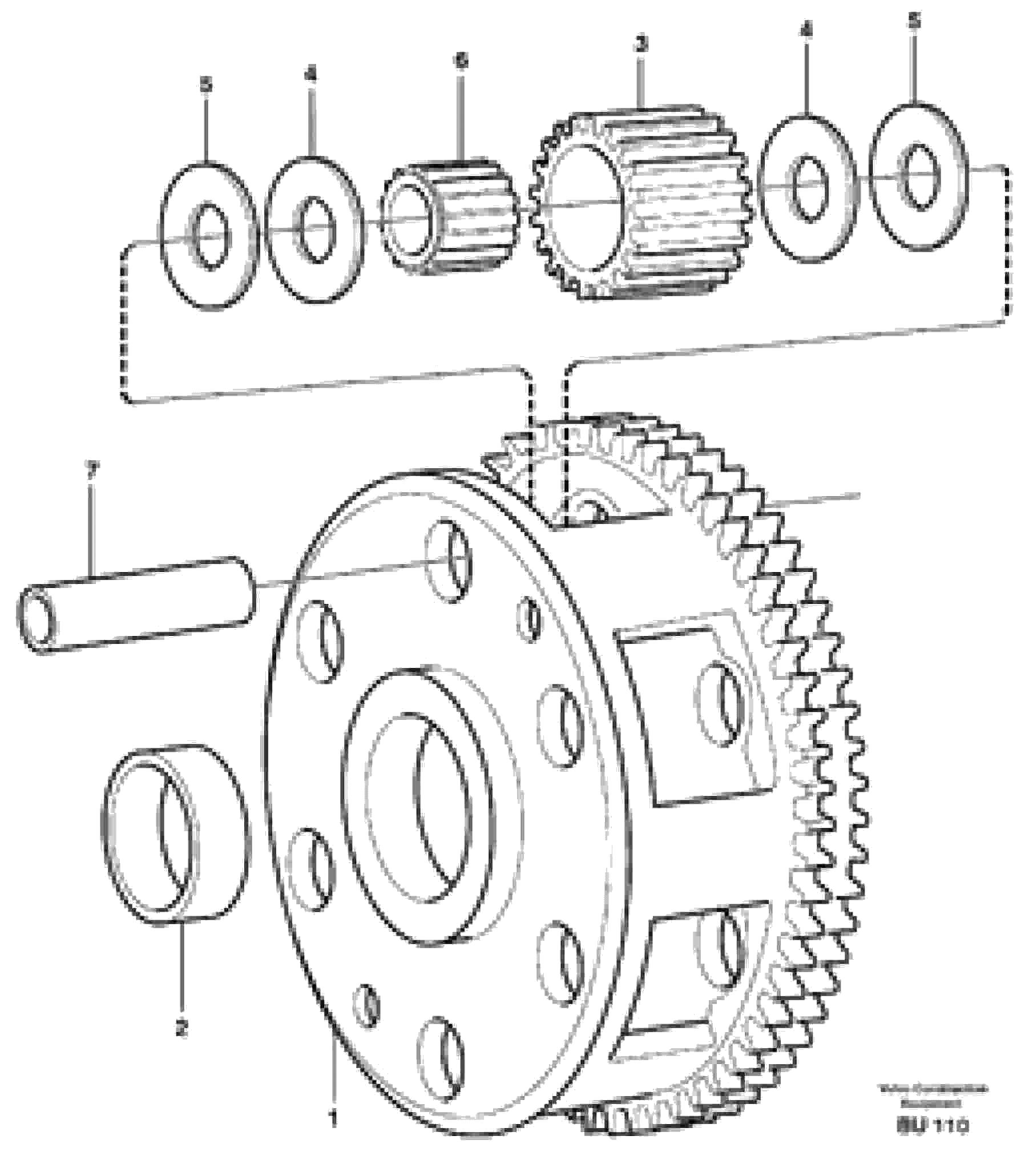 Схема запчастей Volvo A25D - 15826 Planet kit, stage 2 A25D S/N -12999, - 61118 USA