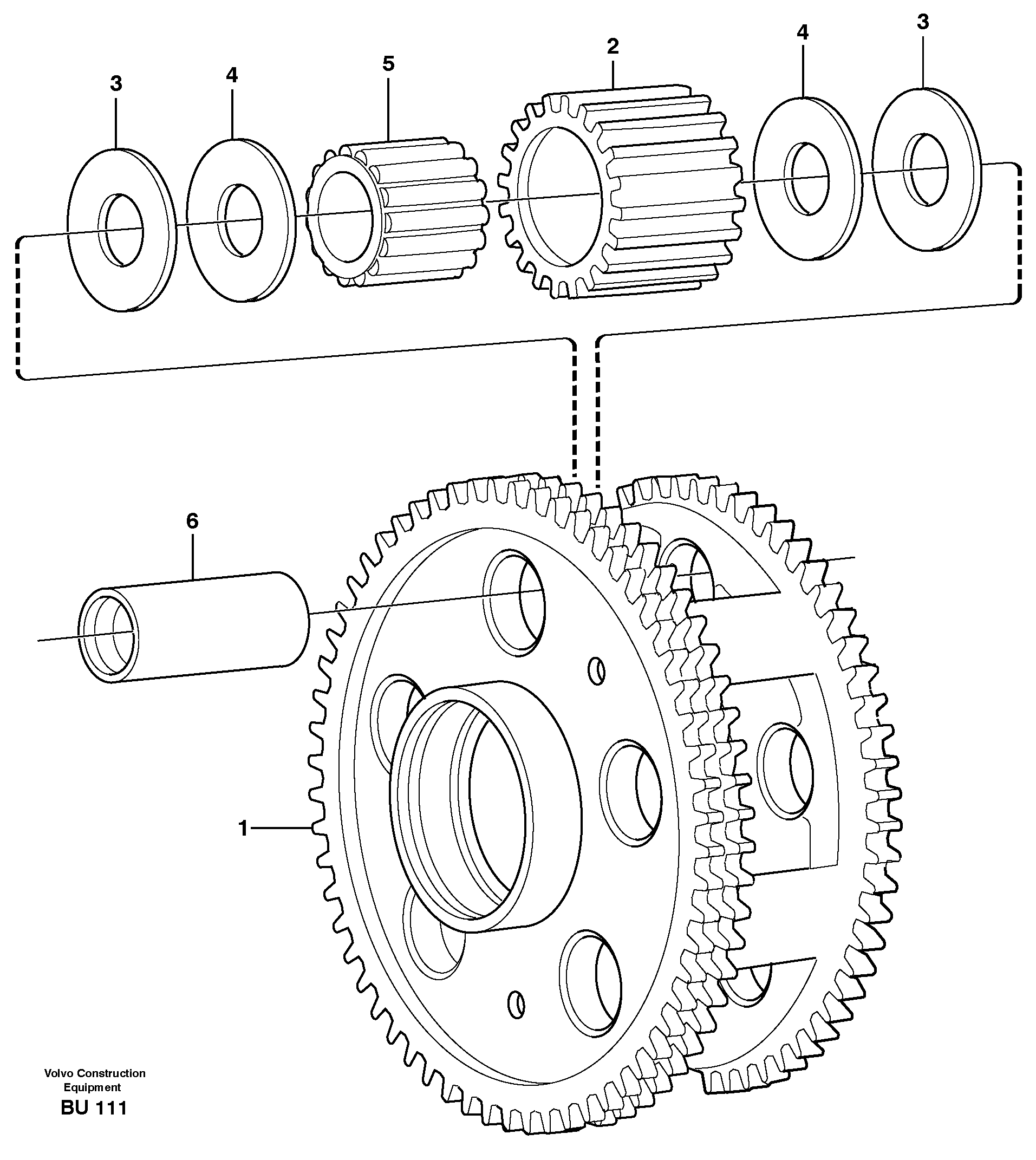 Схема запчастей Volvo A25D - 15827 Planet kit, stage 3 A25D S/N -12999, - 61118 USA