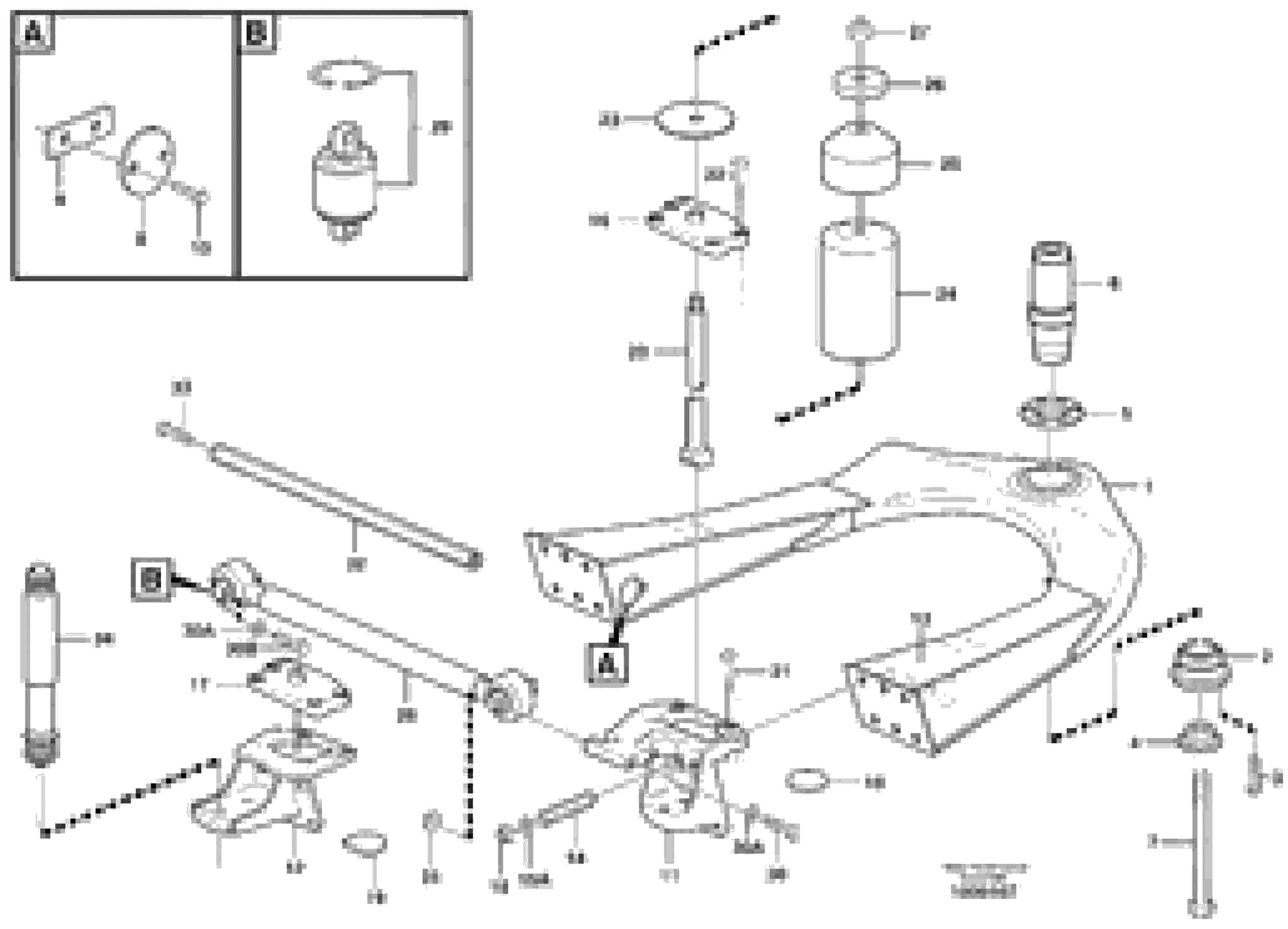 Схема запчастей Volvo A25D - 38050 Front axle suspension A25D S/N 13001 -