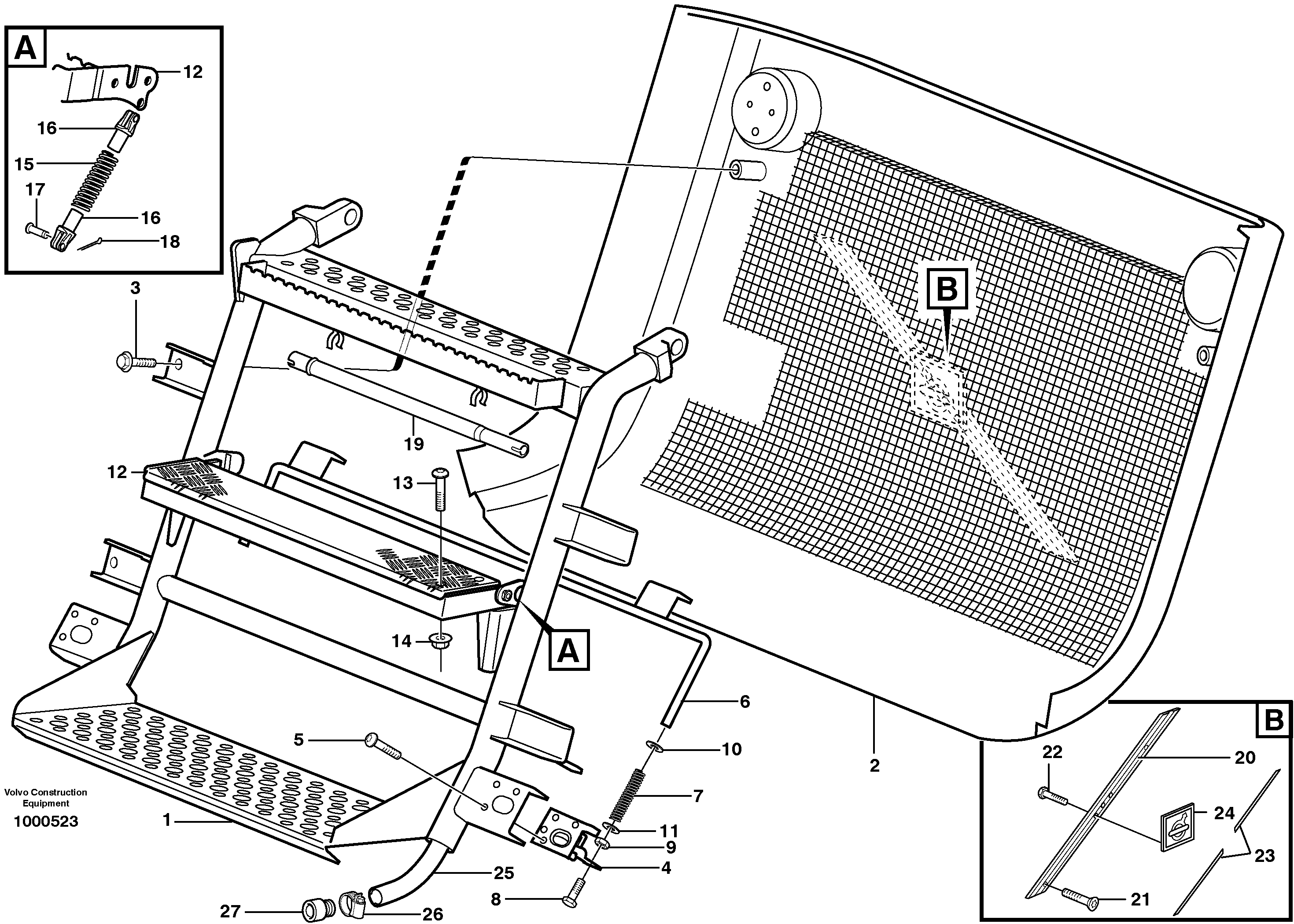 Схема запчастей Volvo A25D - 28089 Решетка A25D S/N 13001 -