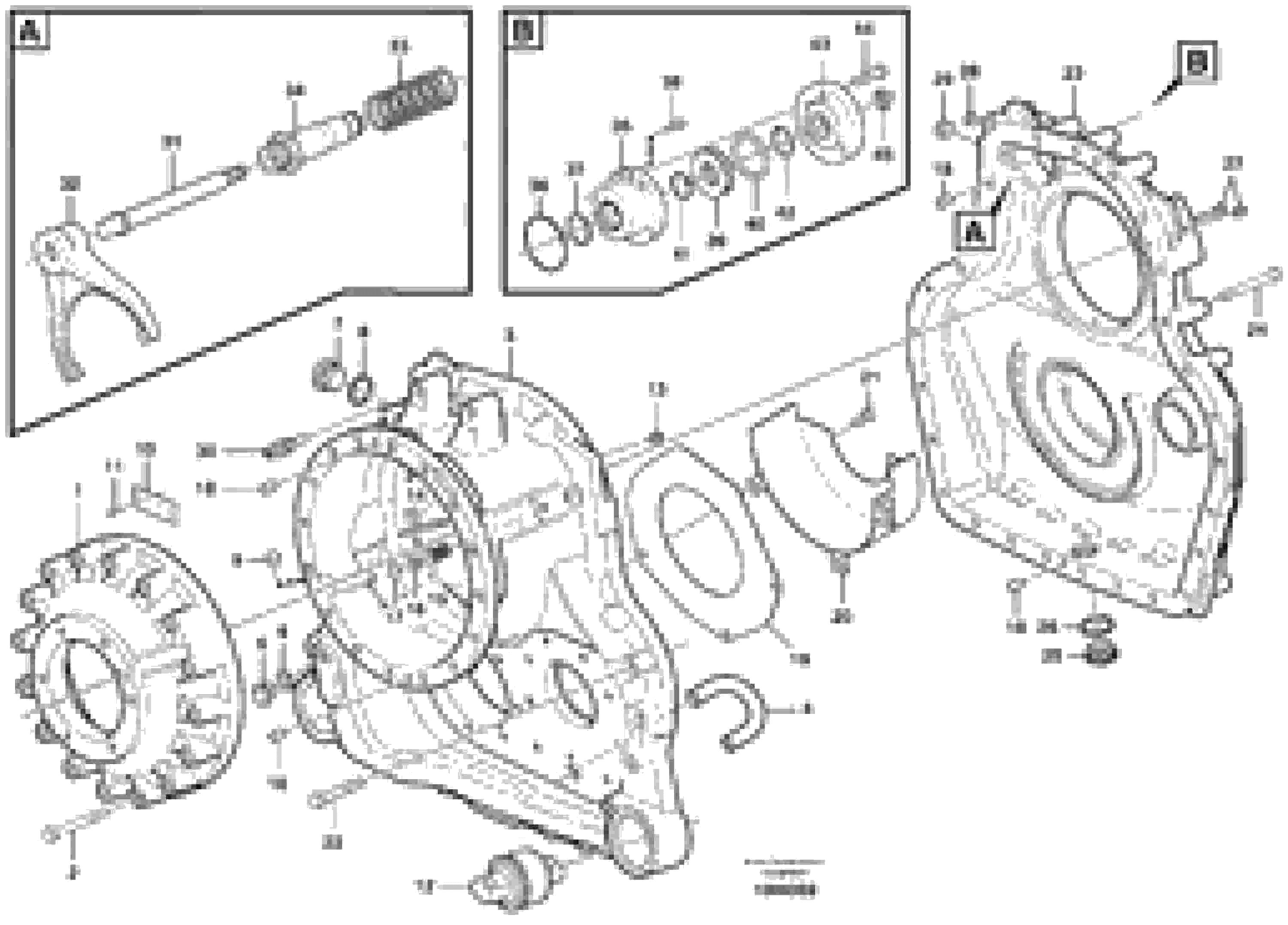 Схема запчастей Volvo A25D - 55560 Transfer gear box A25D S/N -12999, - 61118 USA