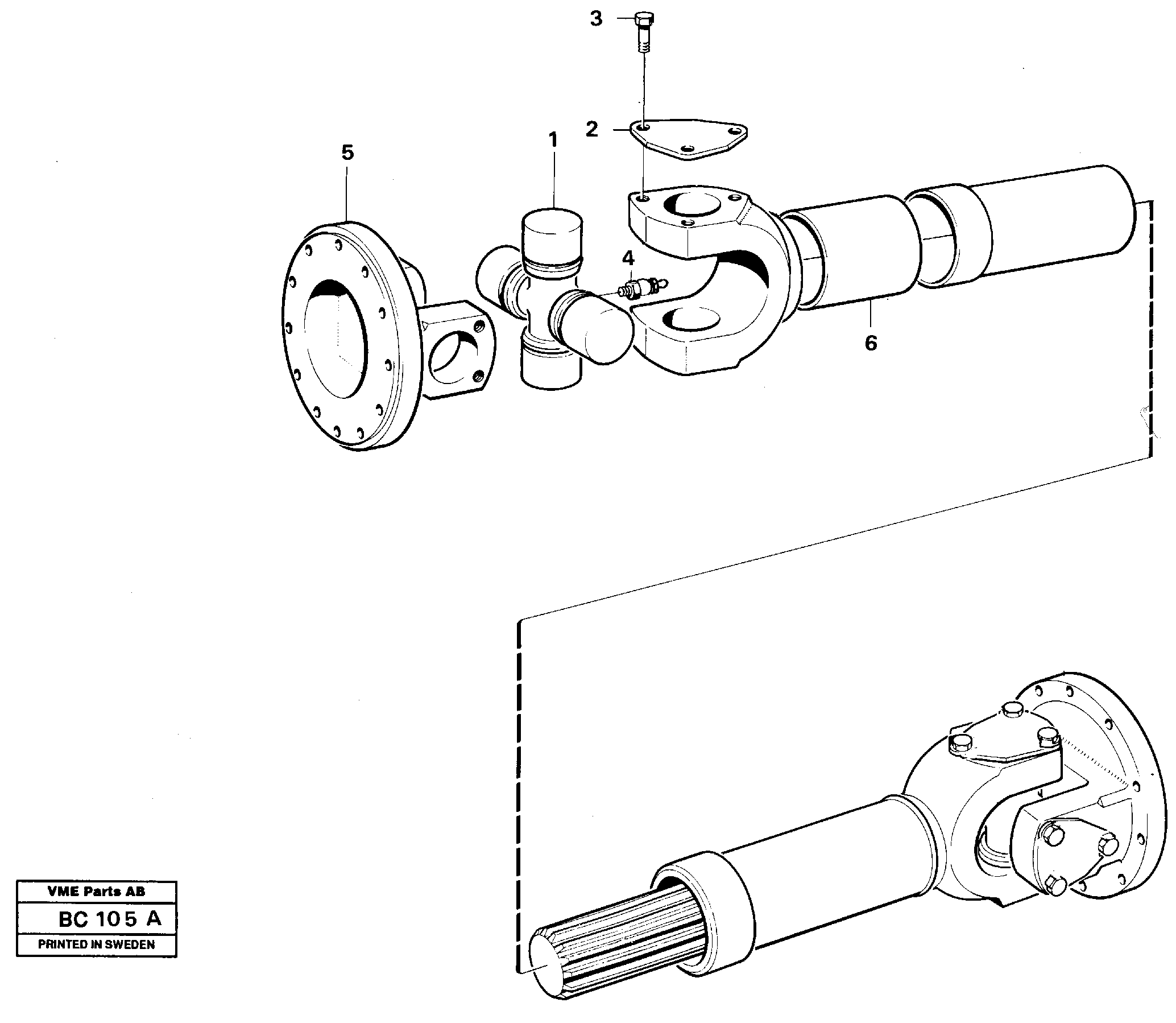 Схема запчастей Volvo A25C - 10114 Вал карданный A25C VOLVO BM VOLVO BM A25C SER NO - 10256/ - 60911