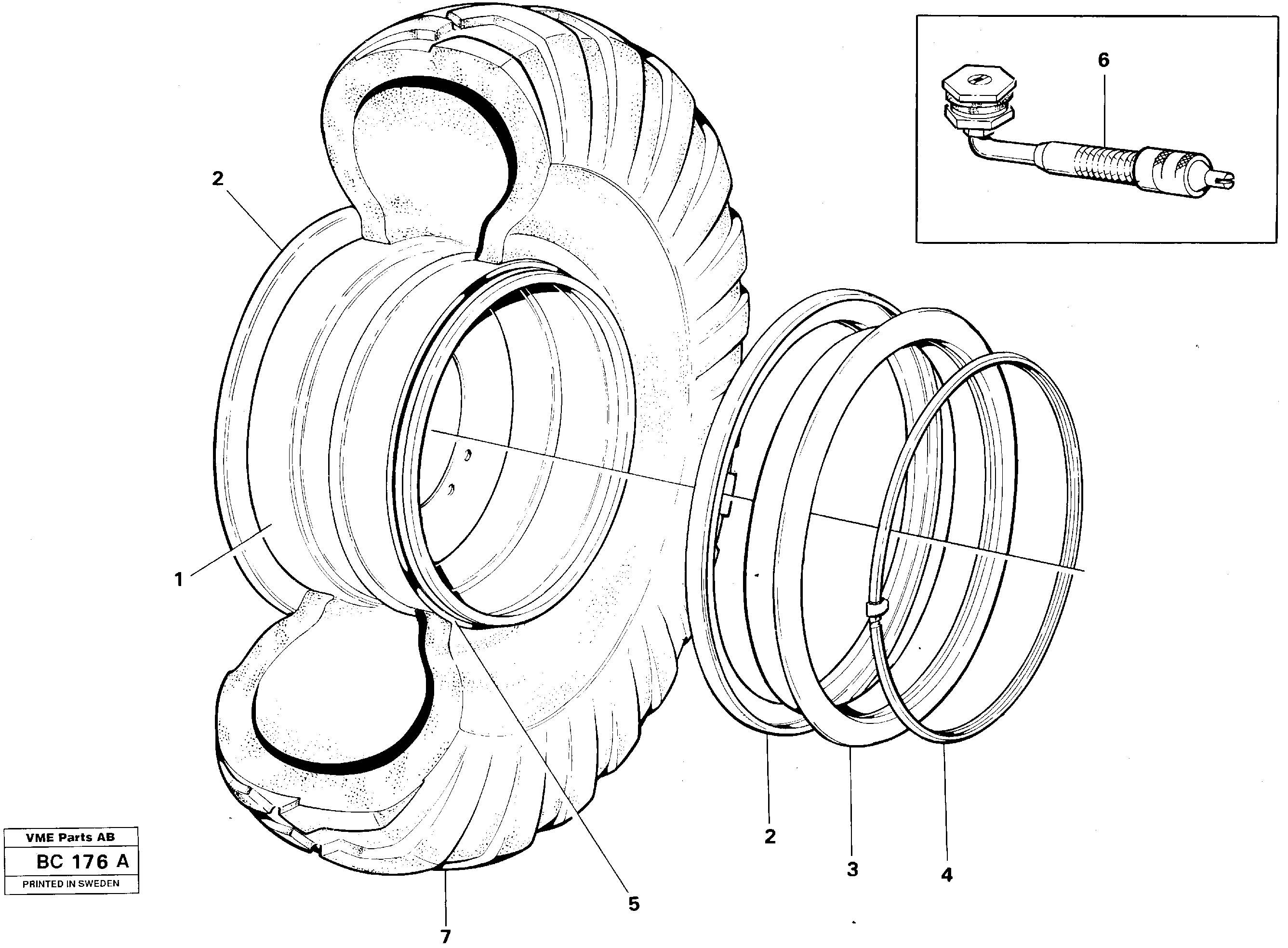 Схема запчастей Volvo A25C - 10589 Wheel 20,5/25 A25C VOLVO BM VOLVO BM A25C SER NO - 10256/ - 60911