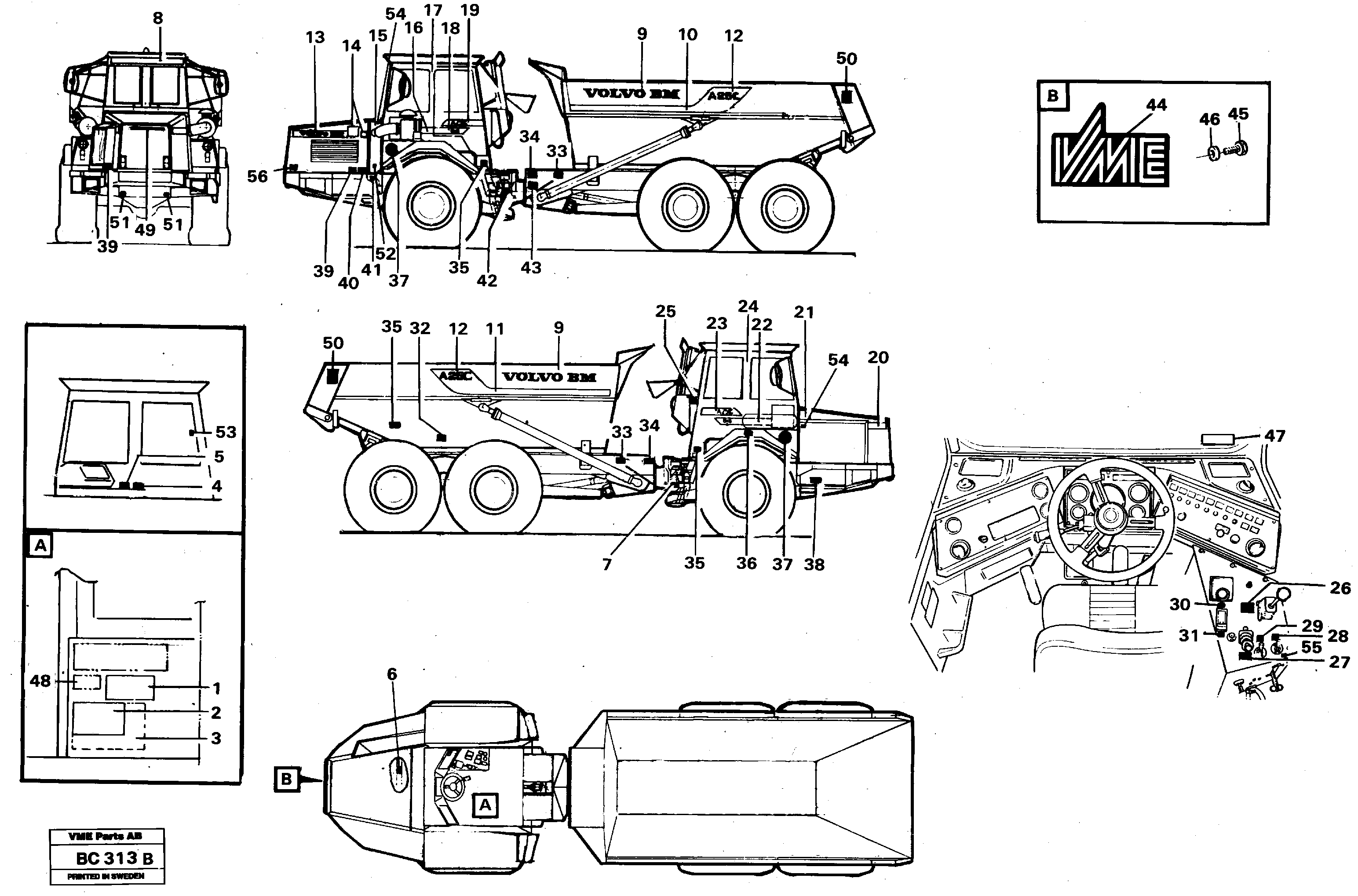 Схема запчастей Volvo A25C - 66641 Decals A25C VOLVO BM VOLVO BM A25C SER NO - 10256/ - 60911