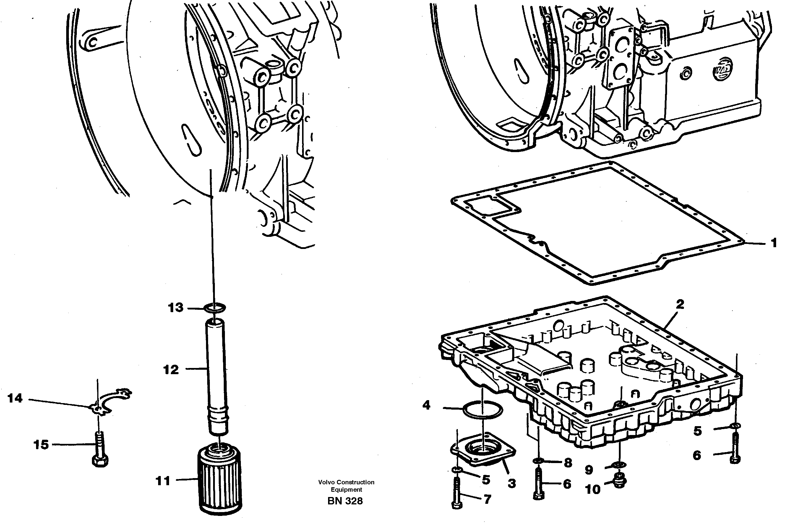 Схема запчастей Volvo A25C - 23838 Oil sump A25C